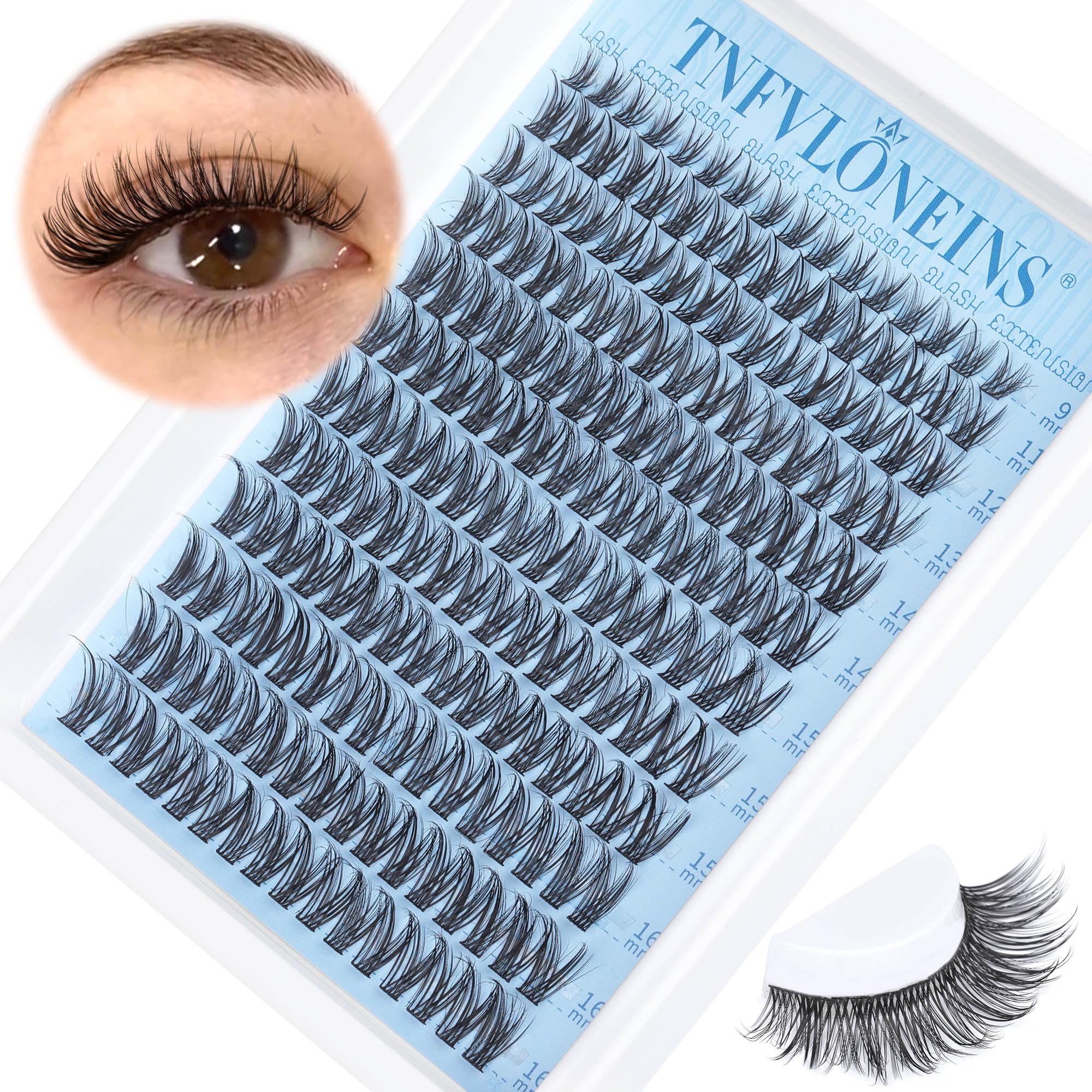 Natural Wispy Lash Clusters Kit - DIY Eyelash Extension Set with C Curl & Waterproof Individual Lashes | Soft Cluster Lashes with Bond & Seal | Perfect for Daily Wear, Special Occasions & Professional Makeup