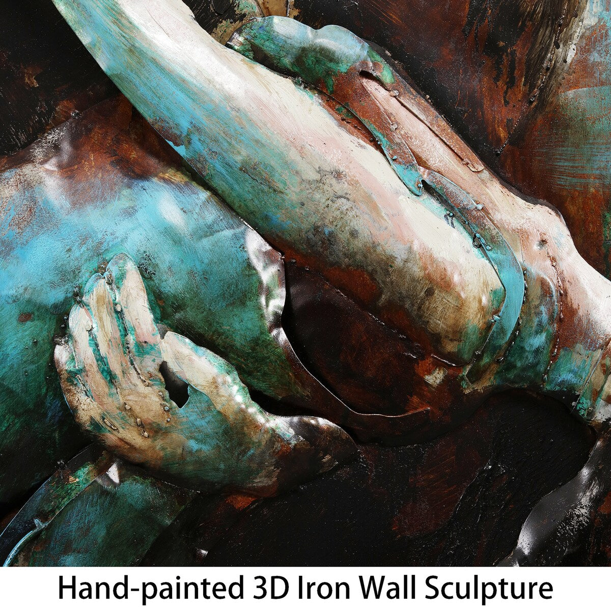 Hand-Painted Ballroom Dancers Mixed Media Wall Art - 3D Iron Wall Decor for Living Room, Bedroom & Dance Studio