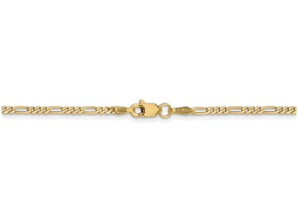 14K Yellow Gold 1.80mm Flat Figaro Chain Ankle Bracelet - 9 Inch for Smaller Ankles | FJC Finejewelers | Elegant Jewelry for Women, Perfect for Everyday Wear, Special Occasions & Gifts