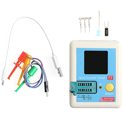 CocinaCo T7 Multifunctional Transistor Tester - Diode, Triode, Capacitance, LCR, ESR Meter for NPN, PNP, MOSFET, IR Testing | Perfect for Electronics Repair, DIY Projects & Component Analysis