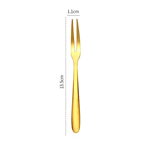 Premium Stainless Steel Escargot Forks - 12 Pack Gold Crab & 2-Prong Appetizer Forks for Seafood, Cocktails, Salads, Fruit Tasting - Elegant Dining & Party Serving Utensils