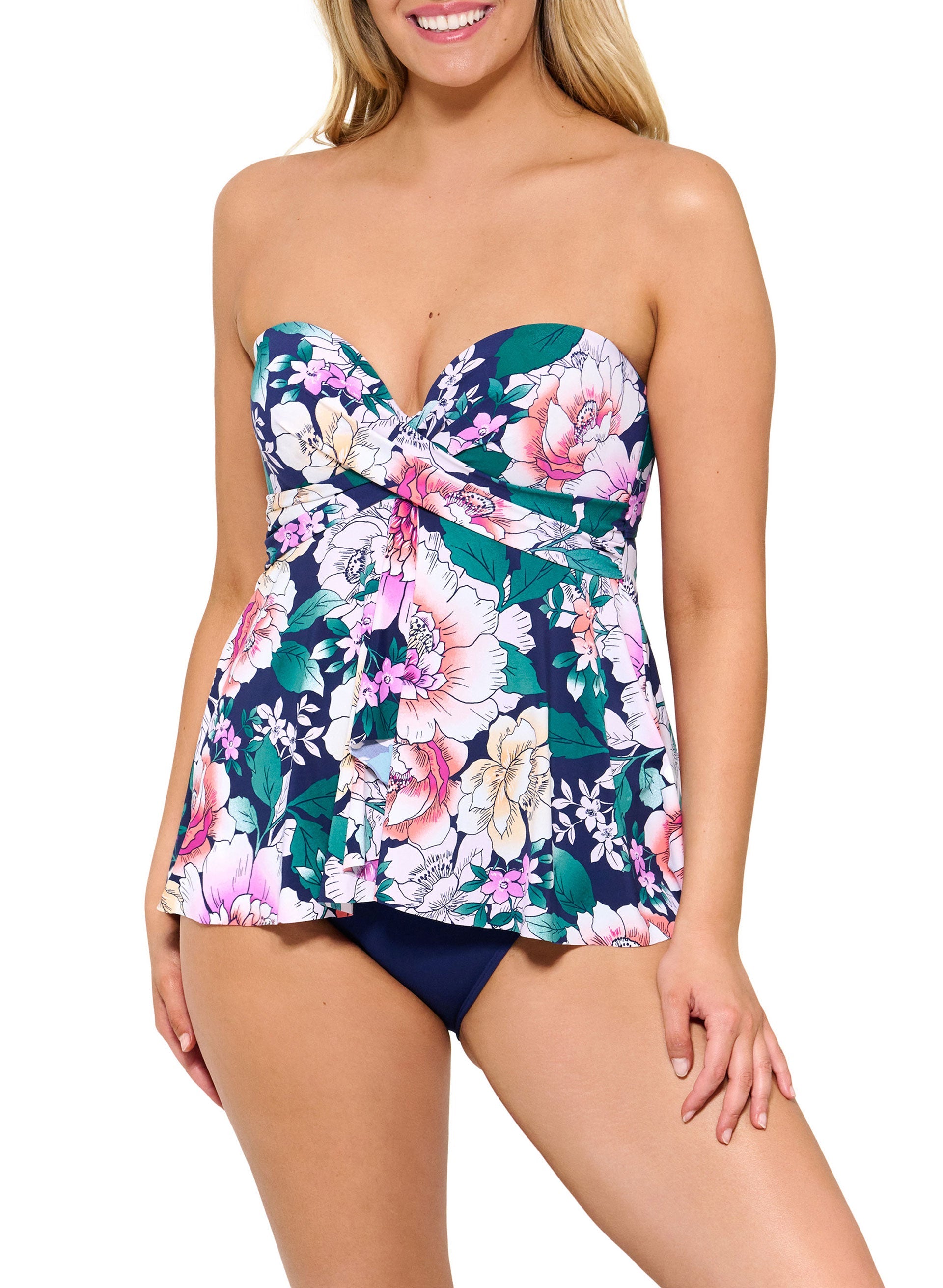 Christina Floral Swim Dress - Women's Floral Print Swimwear Cover Up for Beach, Pool & Vacation