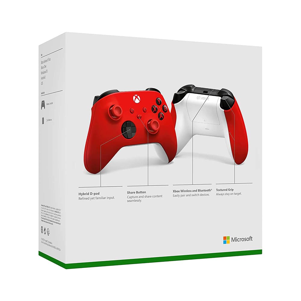 Microsoft QAU-00011 Xbox Wireless Controller 2-Pack - Pulse Red | Compatible with Xbox Series X/S & Xbox One | Ergonomic Design for Gaming, Streaming & Multiplayer Sessions