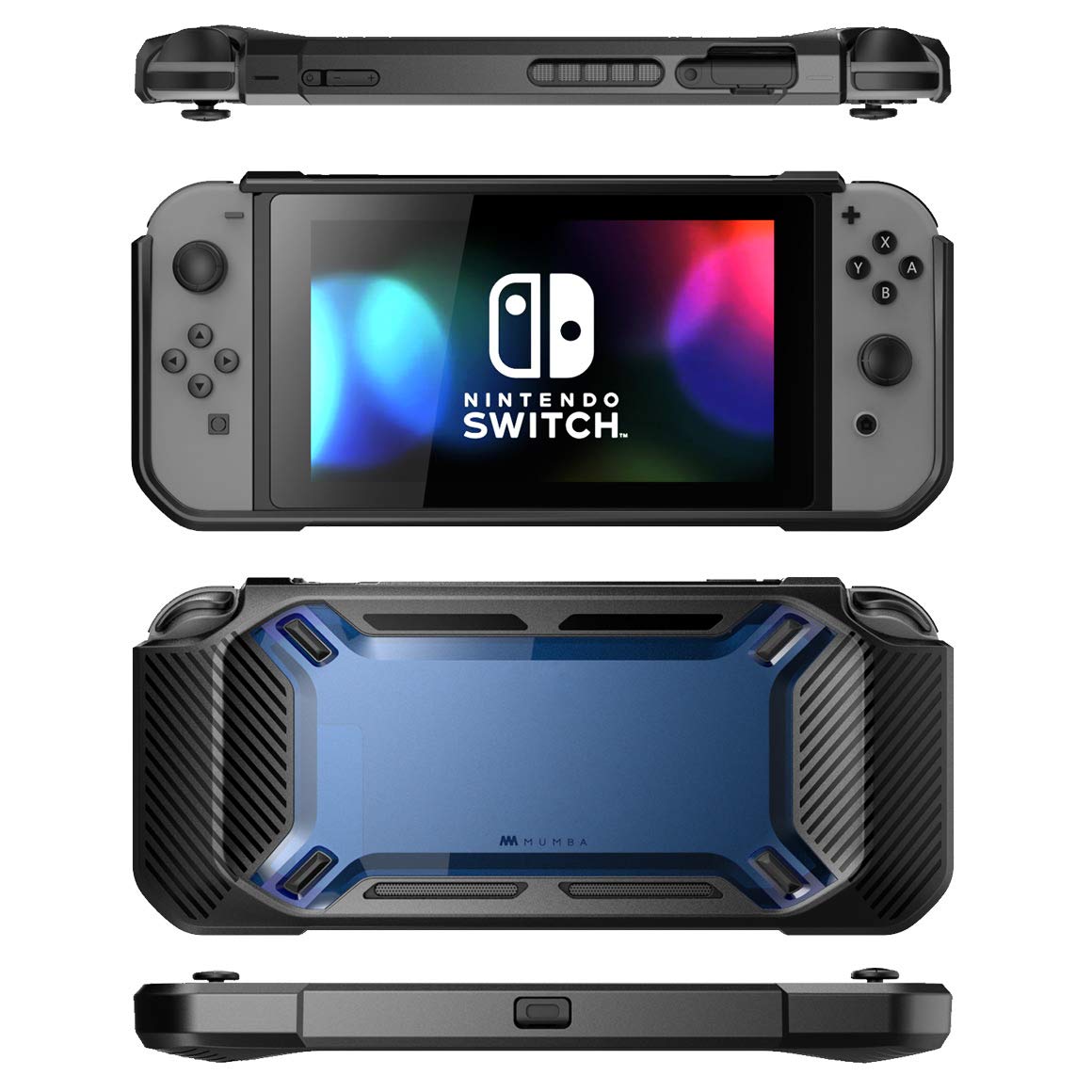 Premium Heavy Duty Slim Rubberized Snap-on Hard Case Cover for Nintendo Switch 2017 (Blue) - Shockproof Protection for Gaming On-The-Go, Travel & Everyday Use