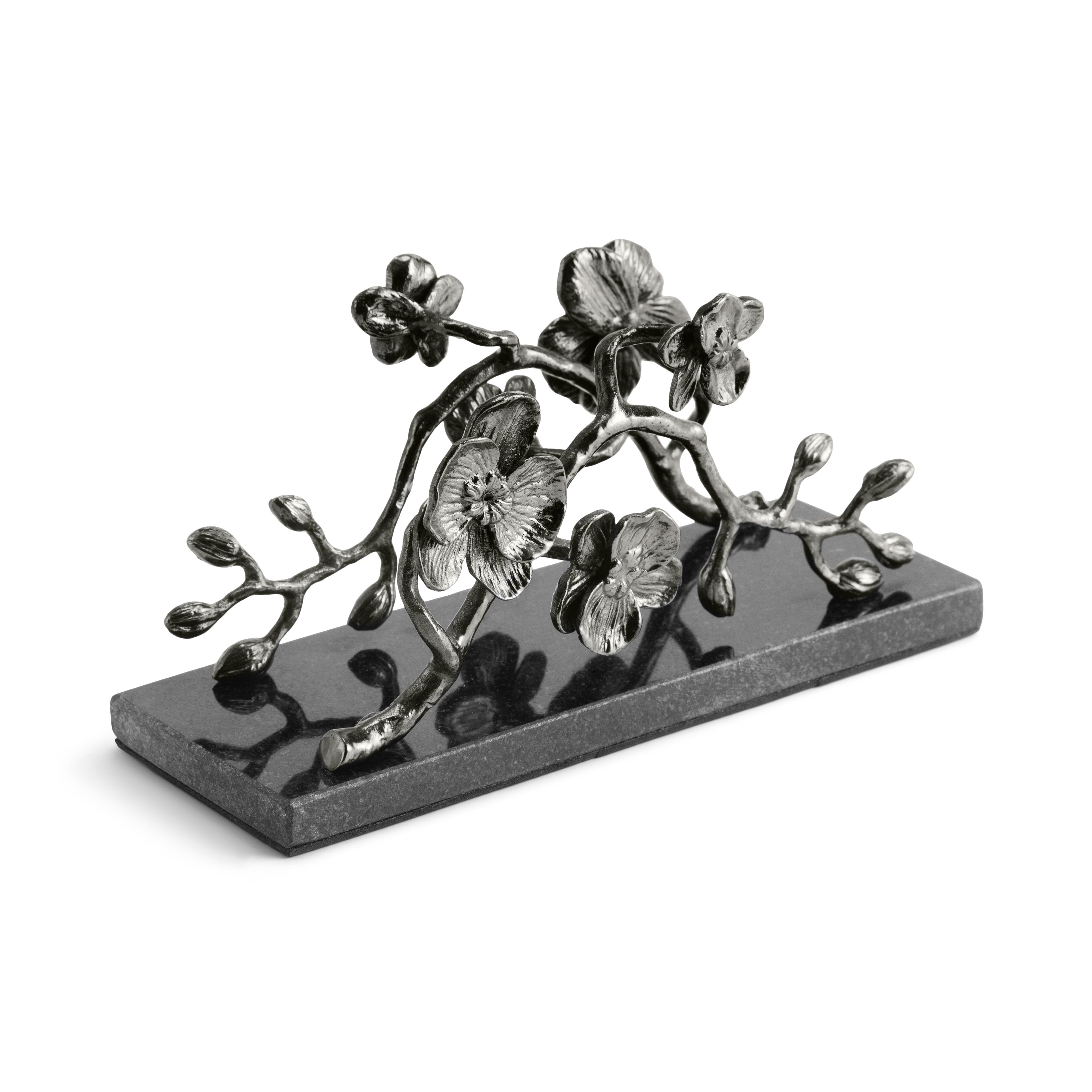 Elegant Black Orchid Vertical Napkin Holder - Perfect for Dining Tables, Kitchen Countertops & Party Decor