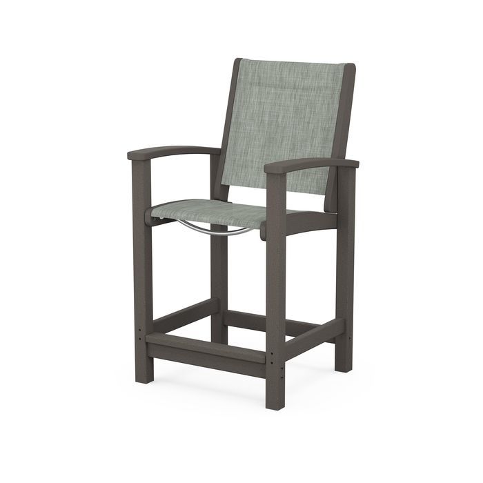 POLYWOOD Coastal Counter Chair - Durable Outdoor Bar Stool for Patio, Deck & Poolside - Weather-Resistant & Low Maintenance