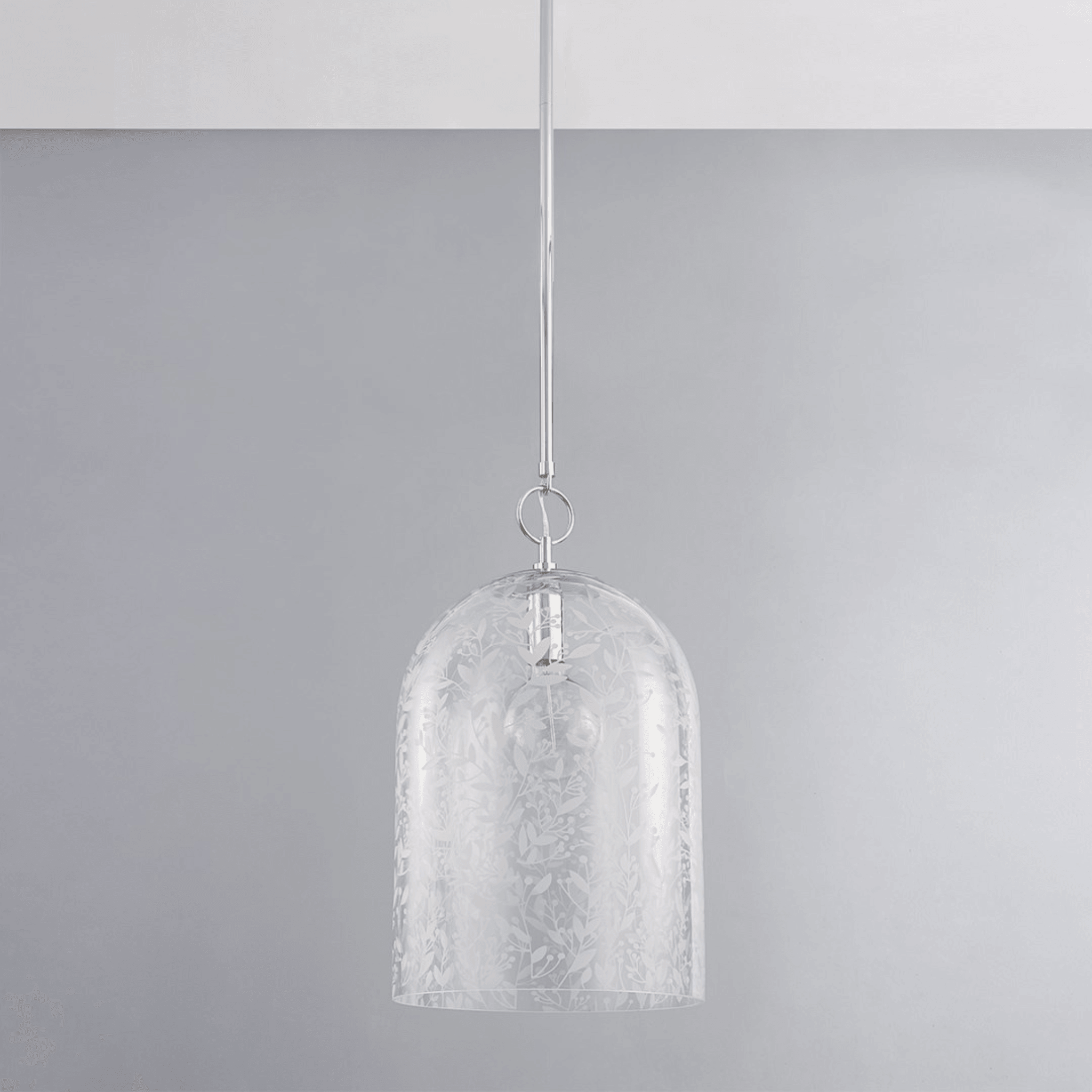 Belleville Polished Nickel & Glass Pendant Light Fixture - 2 Size Options for Kitchen Island or Dining Room Lighting