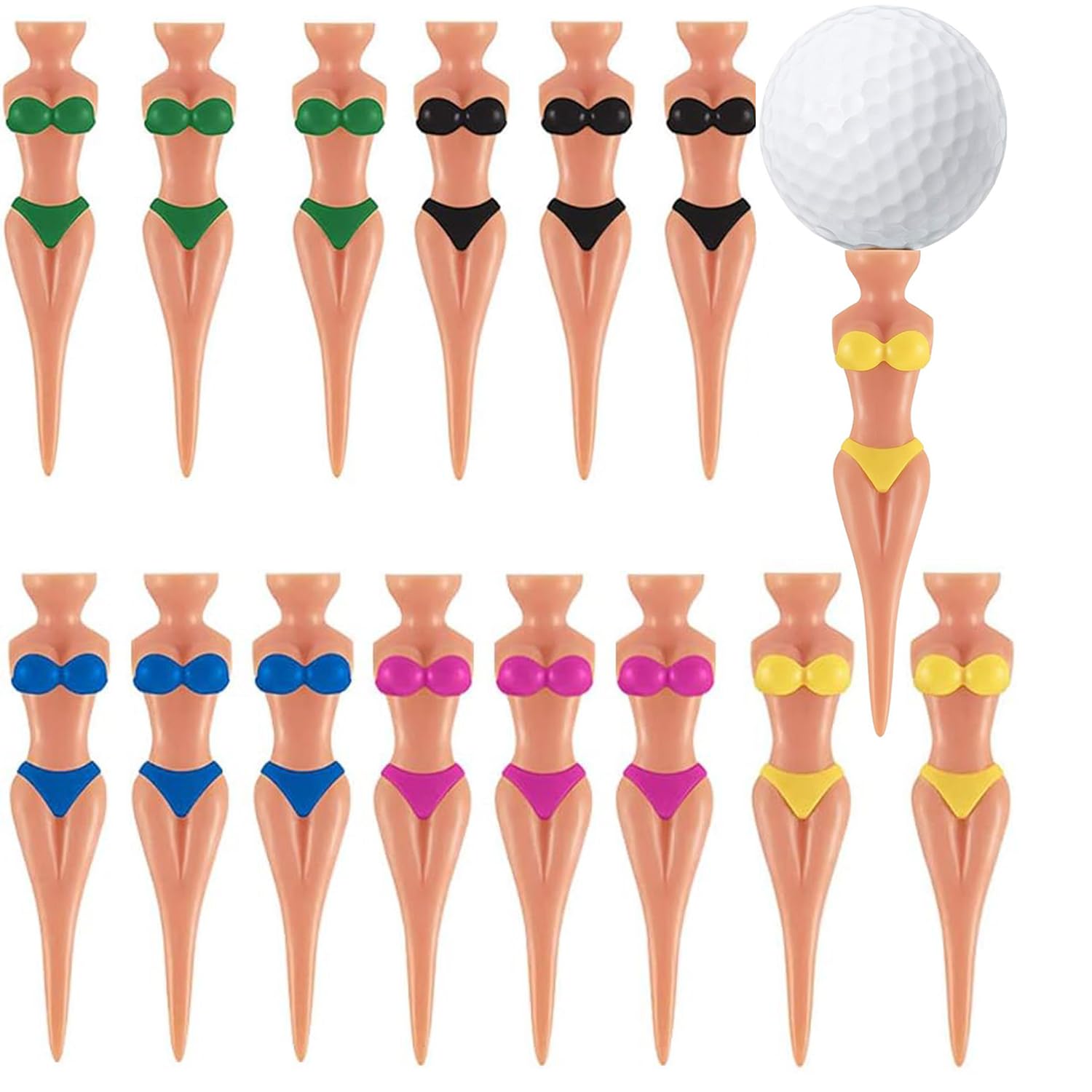 15Pcs Plastic Golf Tees for Women - 3.15