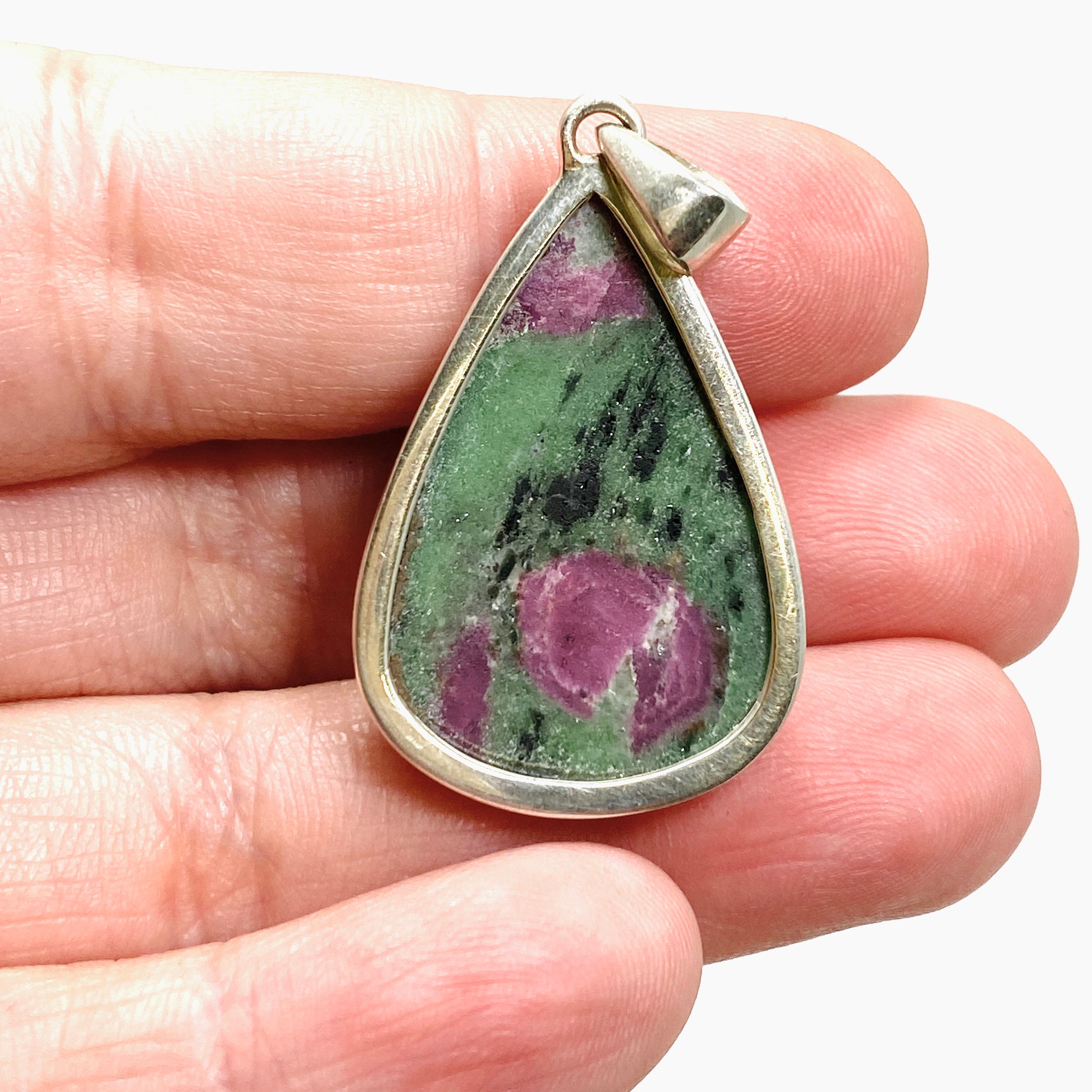 Natural Ruby Zoisite Teardrop Cabochon Pendant - Handmade Gemstone Jewelry PPGJ987 | Perfect for Healing Crystal Necklaces & Spiritual Gifts