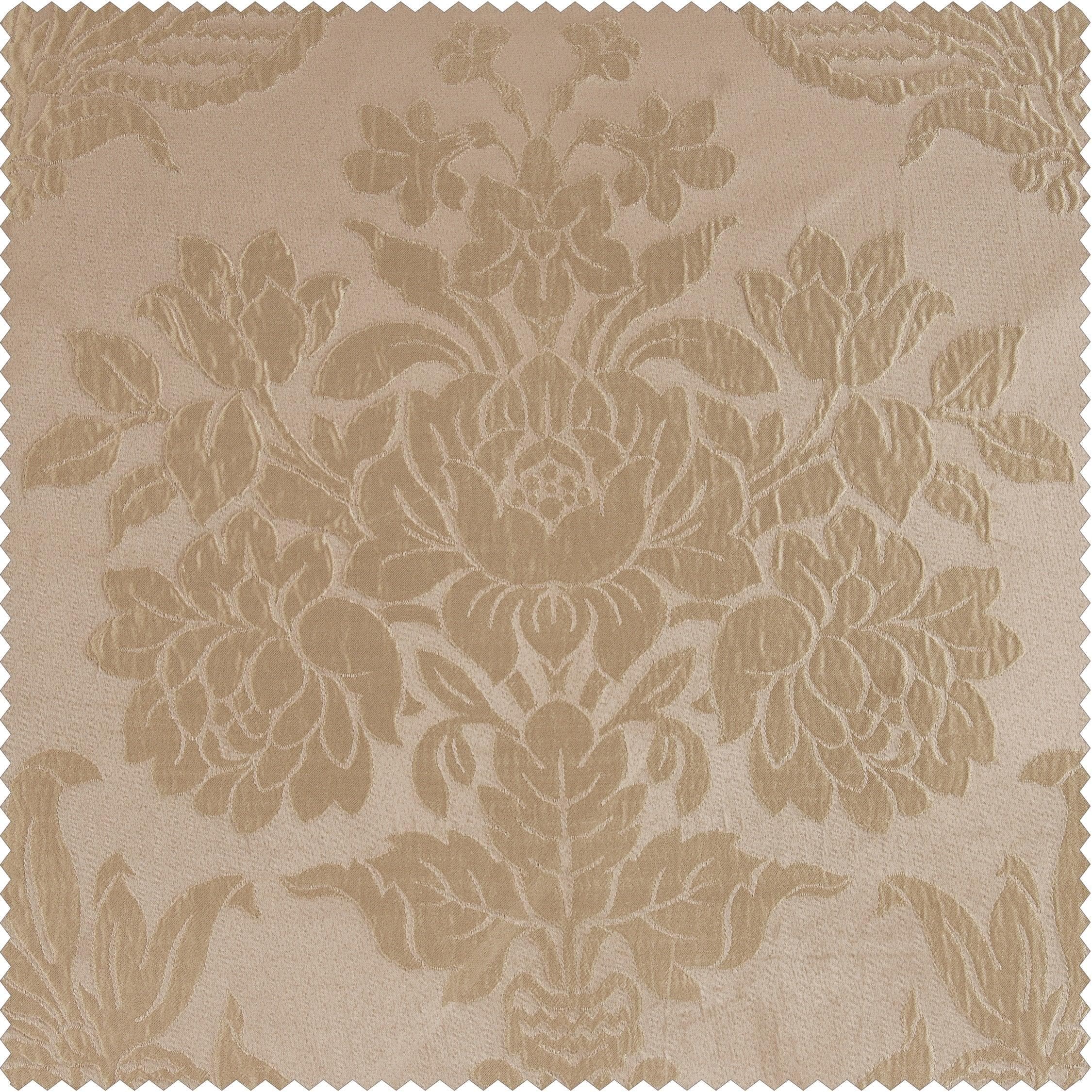 Magdelena Beige & Gold Damask Faux Silk Jacquard Fabric Swatch - Perfect for Upholstery, Curtains & Home Decor Projects
