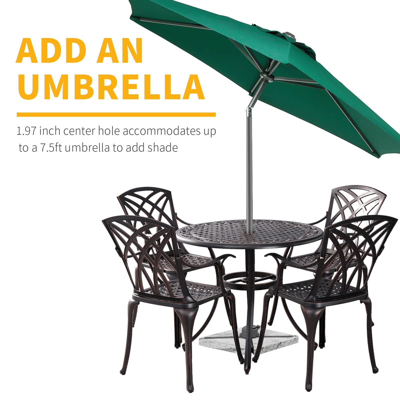 2-Pack Cast Iron Patio Dining Chairs with Armrests - All-Weather Outdoor Bistro Chairs for Balcony, Backyard, Garden - Rust-Resistant Brown Metal Outdoor Seating (Perfect for Outdoor Dining, Lounging & Entertaining)
