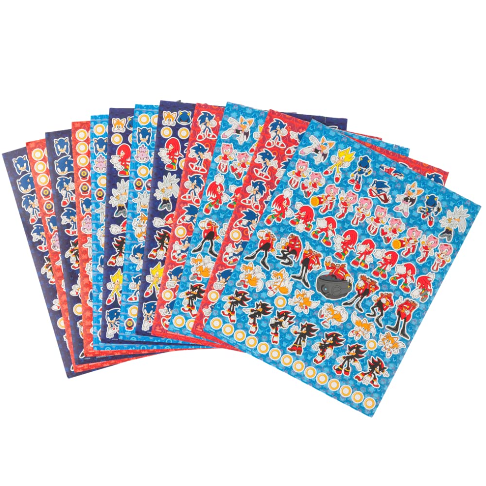 Sonic The Hedgehog Stickers for Kids - 14 Sheet Sticker Book Set with 1200+ Puffy Stickers - Perfect for Scrapbooking, School Projects & Laptop Decoration