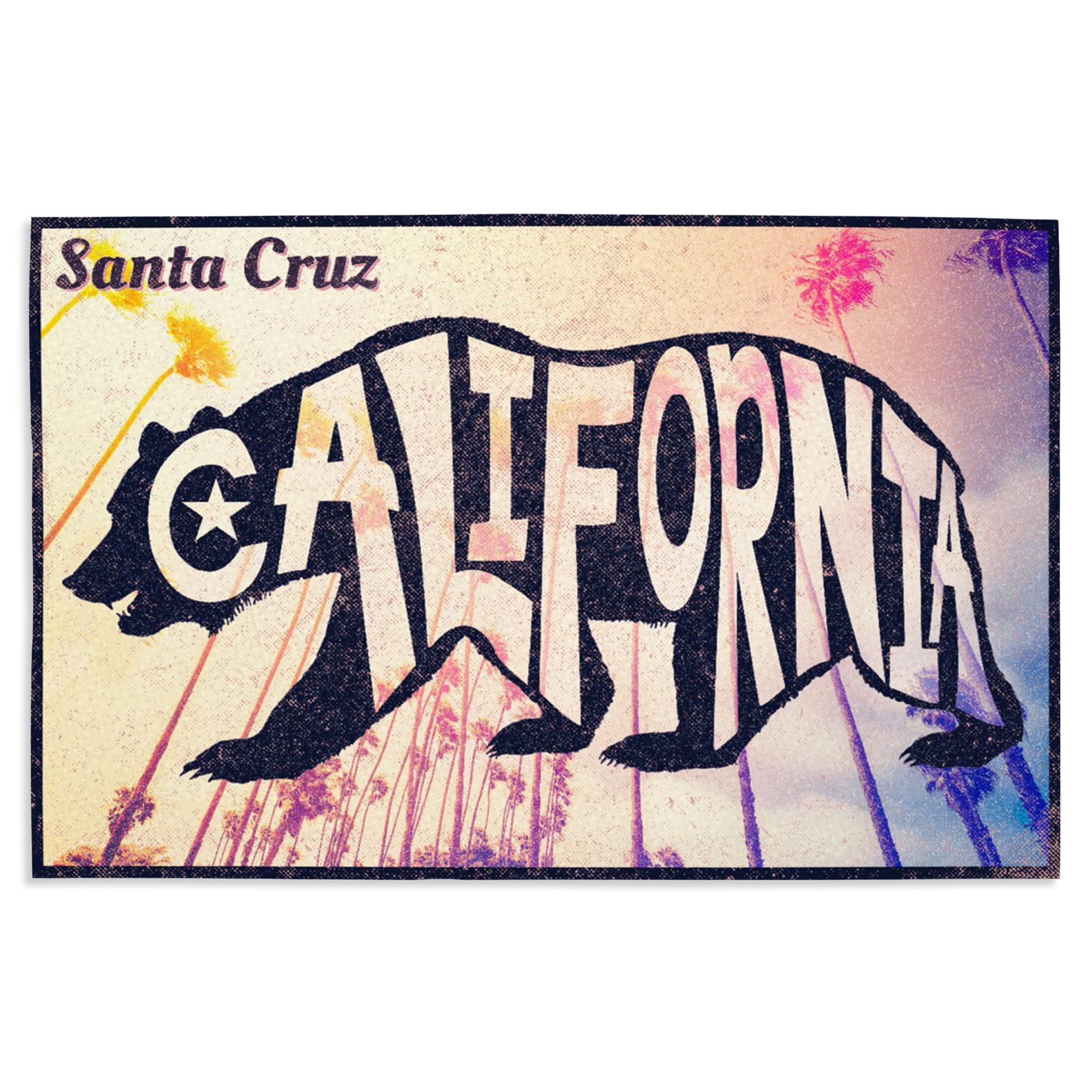 Lantern Press 16x24 Inch Giclee Print - Santa Cruz California Bear Typography Wall Art - Perfect for Home Decor, Office & Gift Giving
