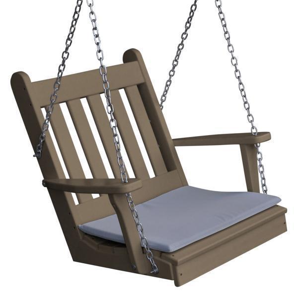 Traditional English Style Poly Rattan Swing Chair - A&L Furniture for Patio, Garden, or Porch Relaxation