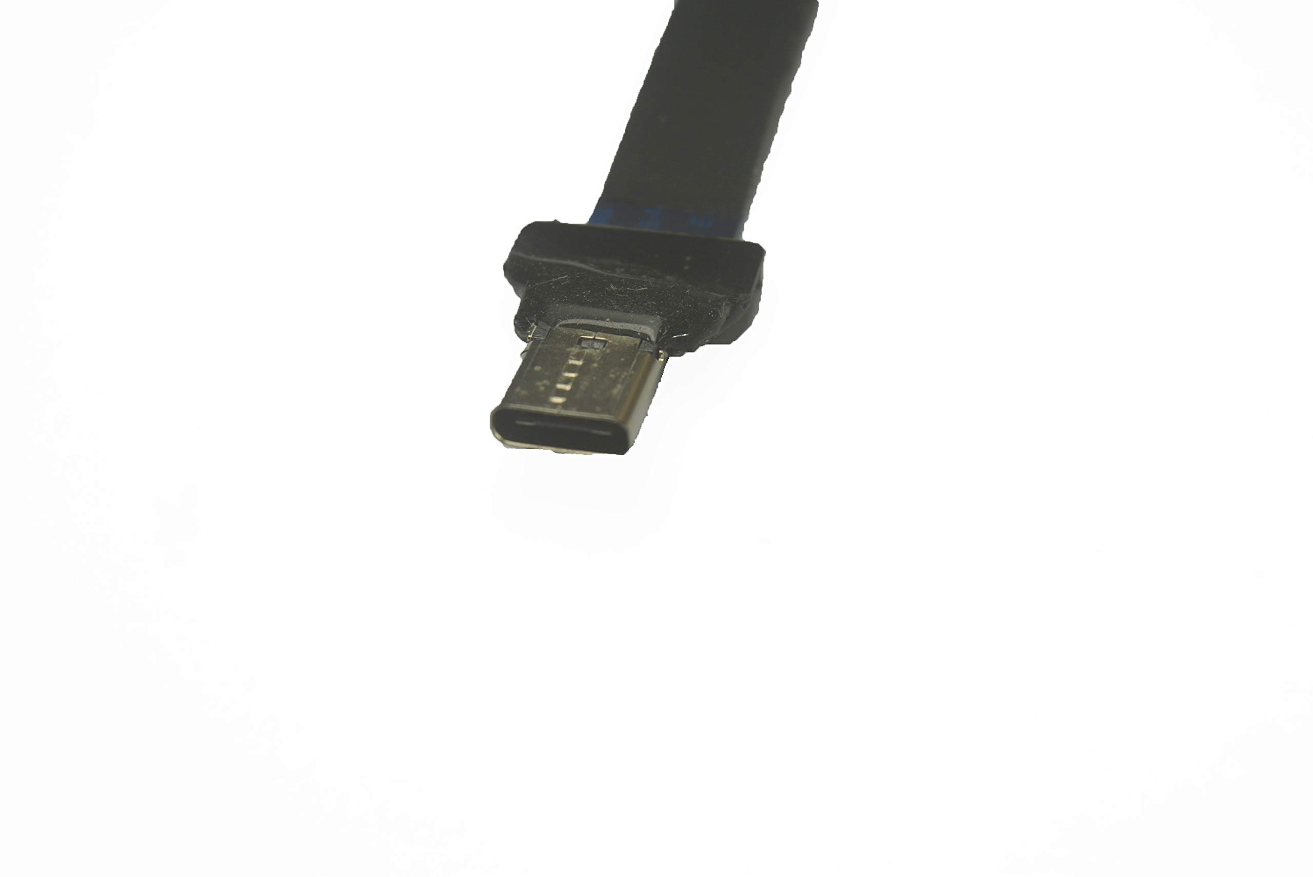 Soft Slim USB-C Cable - 10CM FPV Thin Ribbon FPC Cable - USB Type C Male 90° Angled to USB Type C Female Straight Connector - Fast Sync & Charging for Drones, FPV Goggles, and Mobile Devices