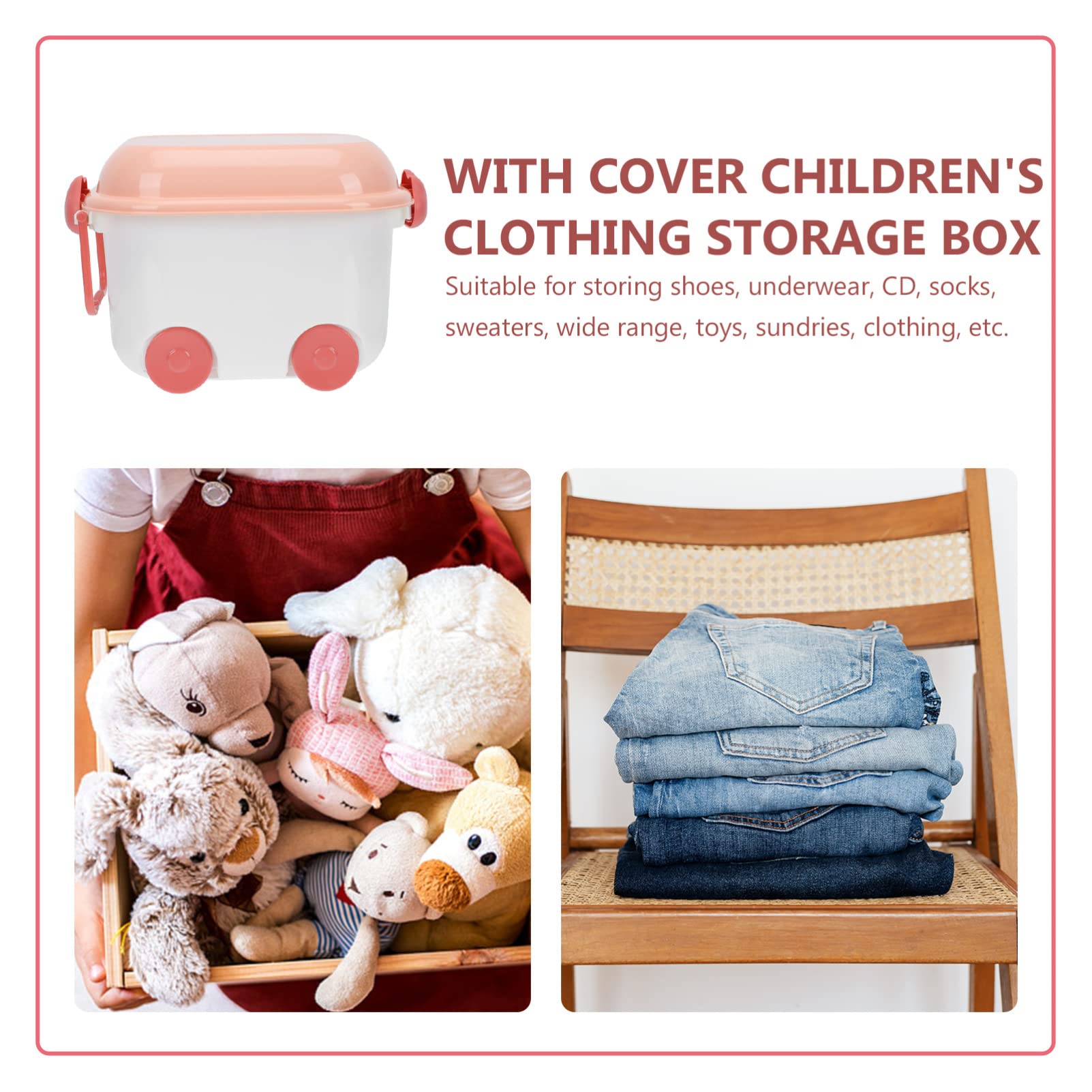Plastic Storage Box with Wheels & Lid - Cabilock Organizer Bin for Books, Toys & Supplies | Portable Chest Container for Kids Room, Garage & Office Organization