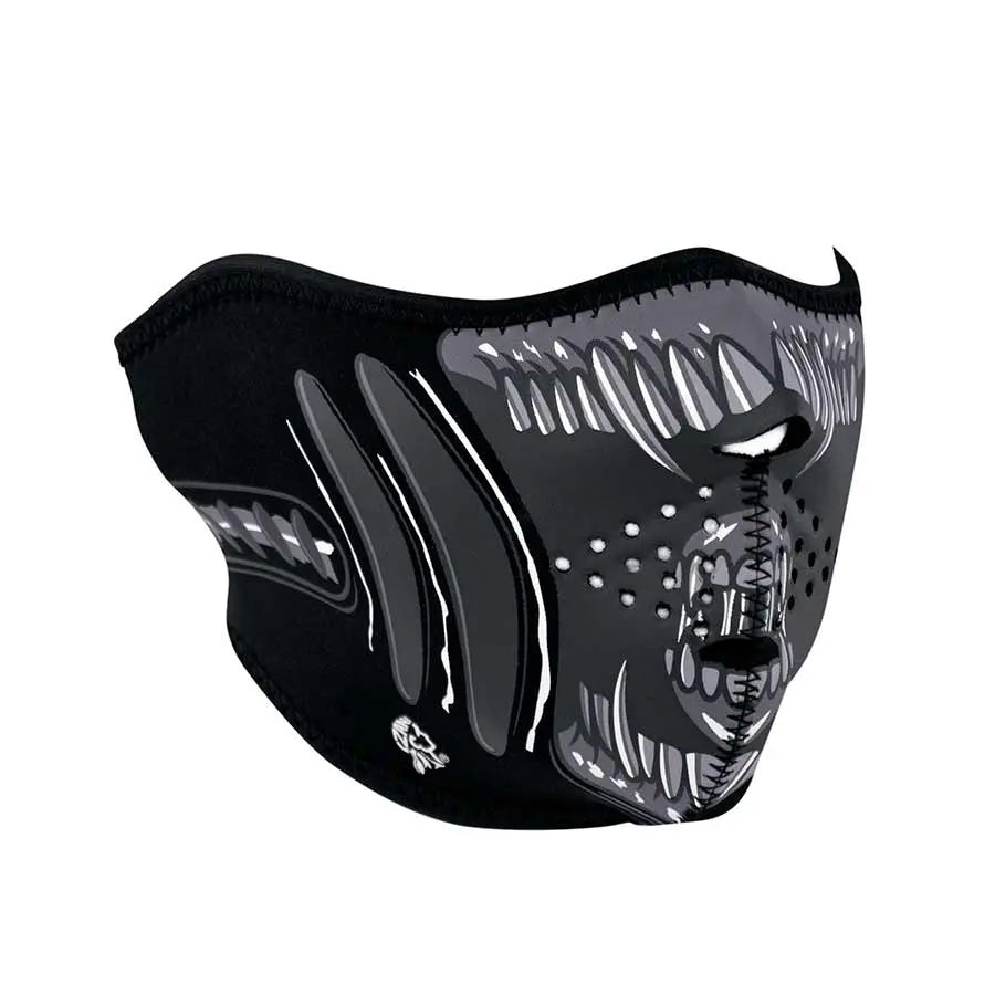 ZANheadgear Half Face Mask Neoprene for Airsoft, Paintball & Outdoor Sports - Lightweight & Comfortable Alien Design Protective Gear