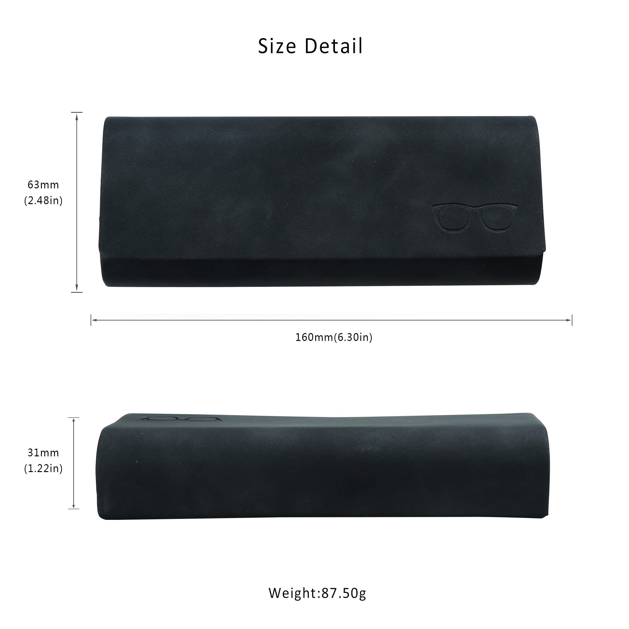 Premium Hard Shell Eyeglass Case - Durable PU Leather Sunglass Holder for Women & Men | Lightweight & Portable | Perfect for Travel, Work & Everyday Use