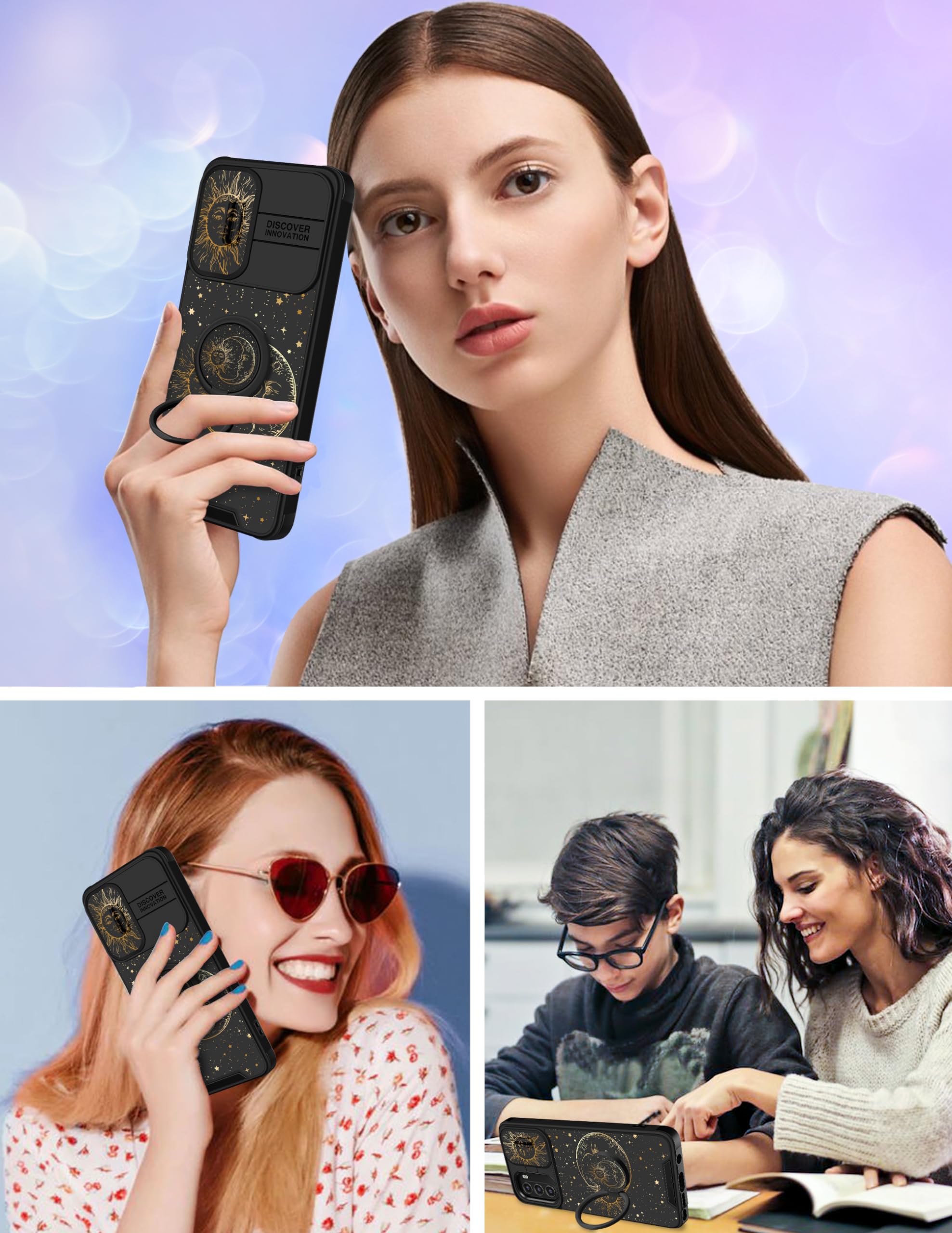 2-in-1 Cute Sun & Moon Phone Case for Moto G Stylus 5G 2022 (6.8