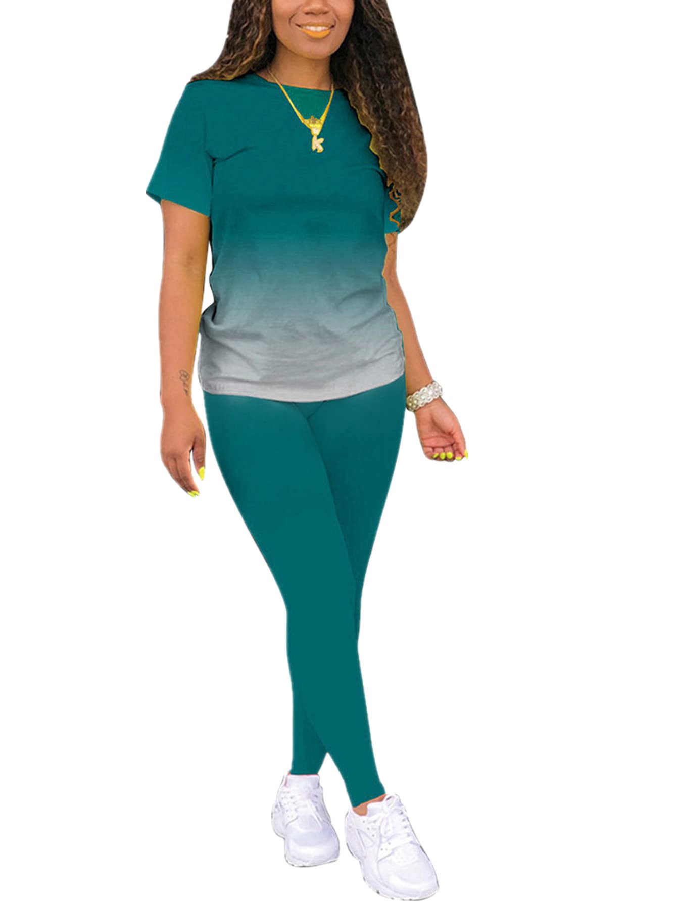Tie Dye Two Piece Outfits for Women | Sexy Plus Size Summer Sweatsuit Jogger Lounge Sets | 2 Piece Track Suits | Perfect for Yoga, Gym, Running & Casual Wear