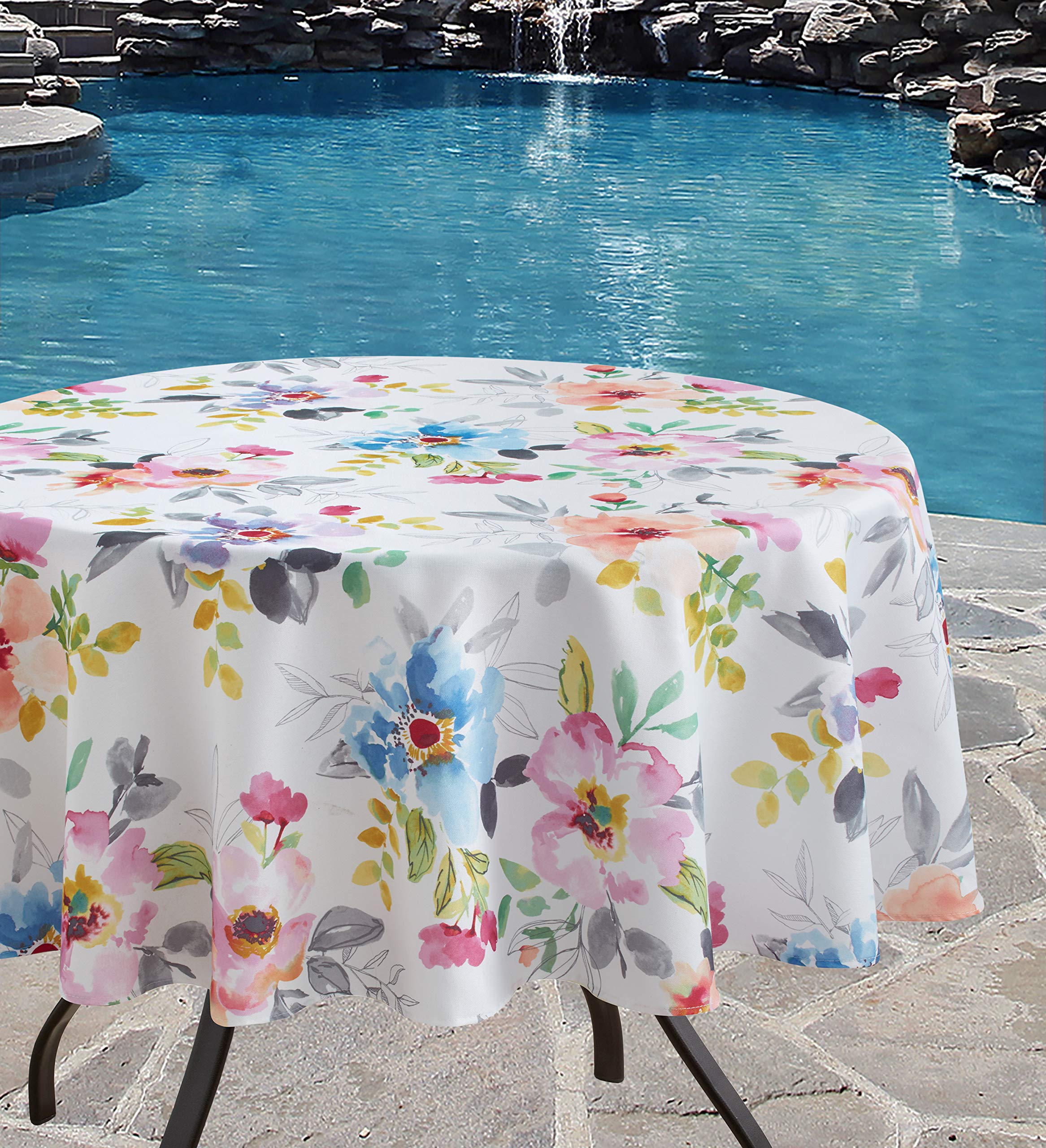 Benson Mills Spillproof Heavyweight Tablecloth - Durable Indoor/Outdoor Washable Fabric for Round Tables (70