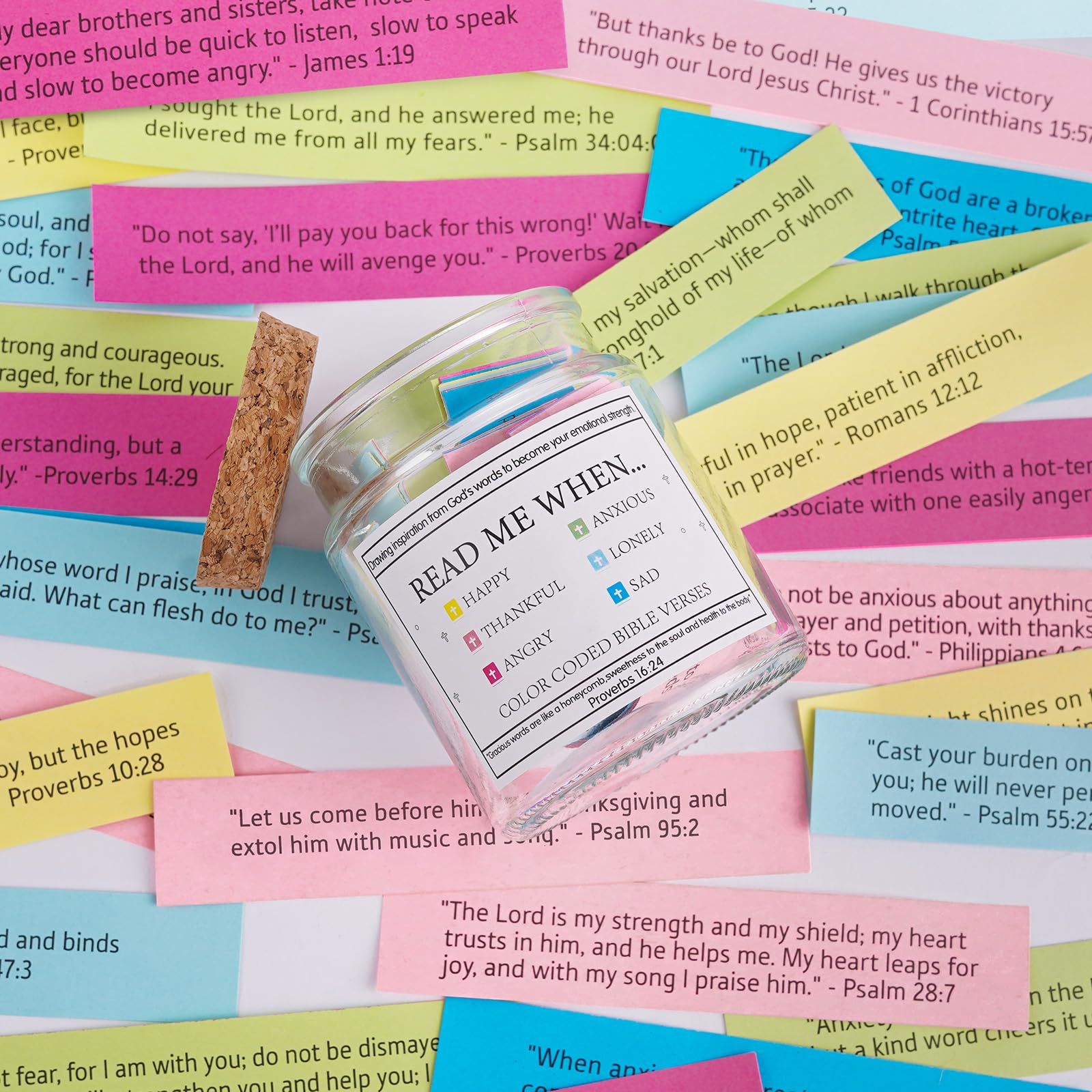 INCAFLINT Bible Verses Jar with Keychain - Christian Gift for Christmas, Graduation