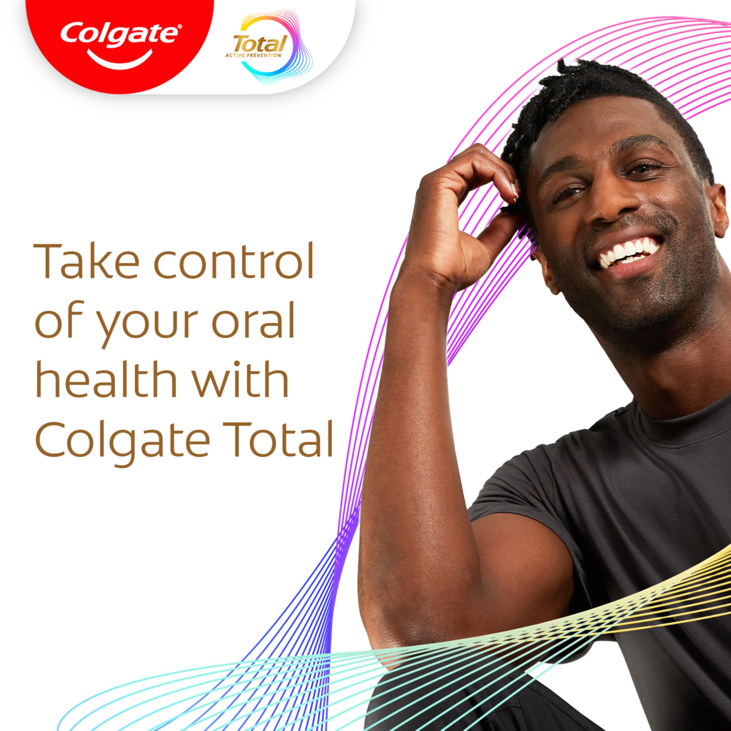 Colgate Total Whitening Toothpaste Gel - 10 Benefits for Fresh Breath, Teeth Whitening & Sensitivity Relief (Mint Flavor, 4 Pack, 5.1 Oz Tubes) | Perfect for Daily Oral Care & Travel Essentials