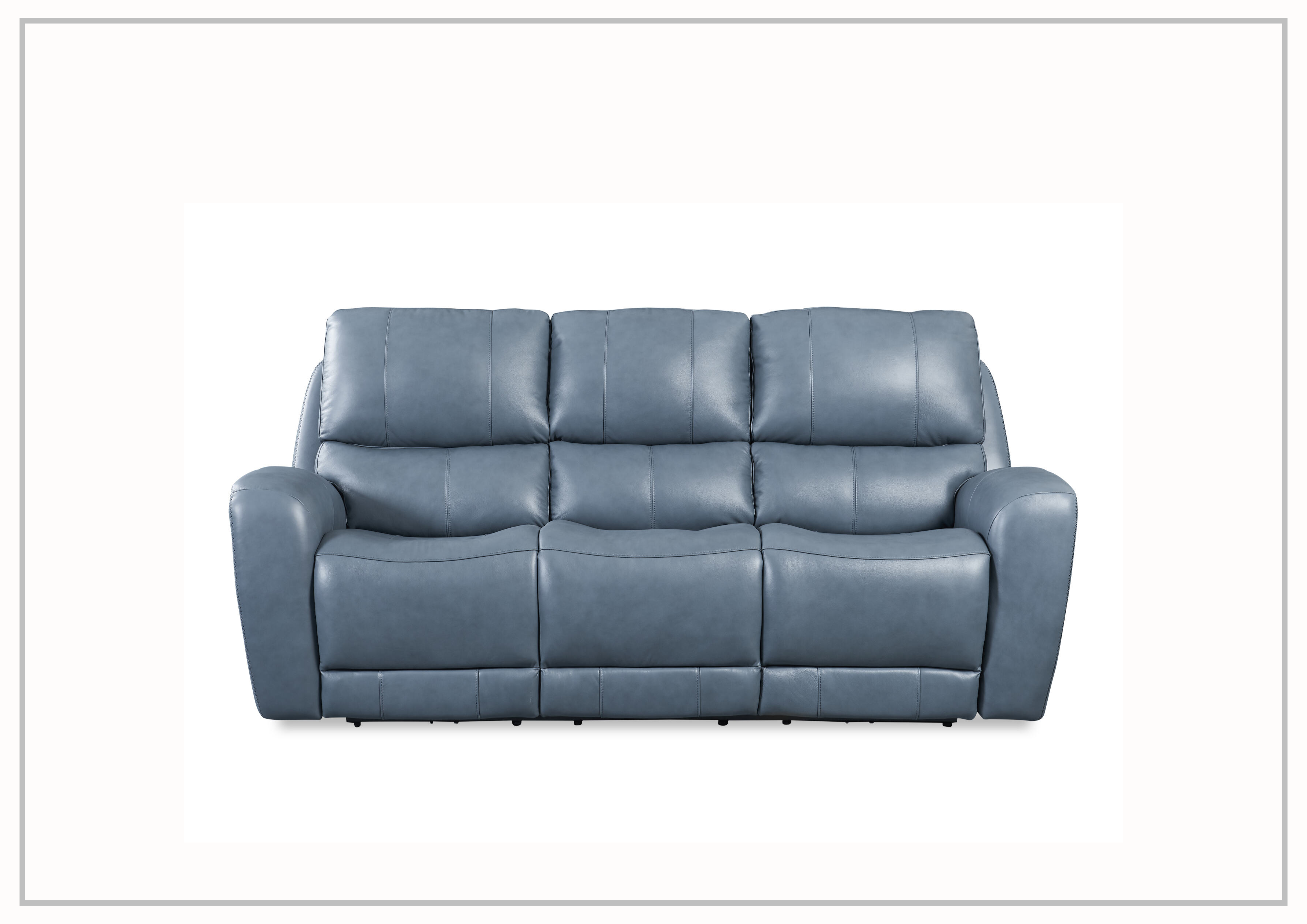 Gio Italia Home Bristol Power Reclining Leather 3-Seater Sofa in Blue - Modern Living Room Furniture for Relaxation & Entertainment