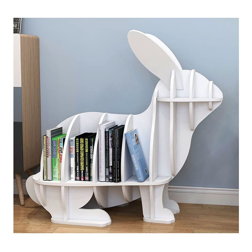 Rabbit-Shaped Bookshelf for Kids - Creative Animal Bookcase for Children's Room, Kindergarten & Nursery - Multifunctional White Bookshelf (Size A) - Perfect for Bedroom Storage & Playroom Decor