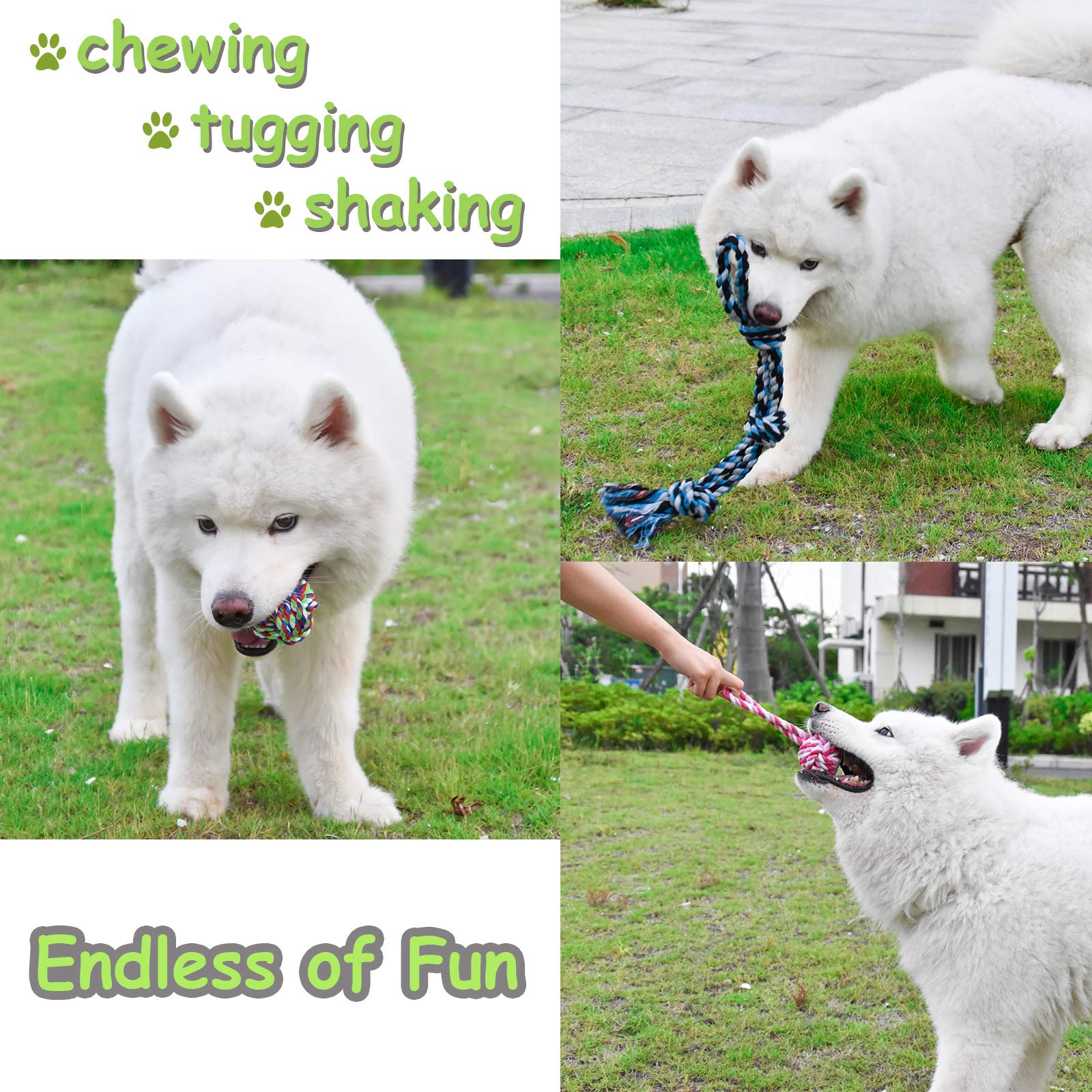 Durable Rope Dog Toys for Aggressive Chewers - Heavy Duty Chew Toys for Large, Medium & Small Breed Dogs - Puppy Teething & Dental Care - Stress Relief & Boredom Prevention - Perfect for Indoor Play, Outdoor Fetch & Training Sessions