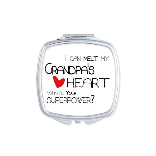 DIYthinker Melt Heart Best Grandfather Love Mirror - Portable Compact Pocket Makeup Mirror with Double Sided Glass - Perfect for Travel, Cosmetics, Gifts & Home Decor