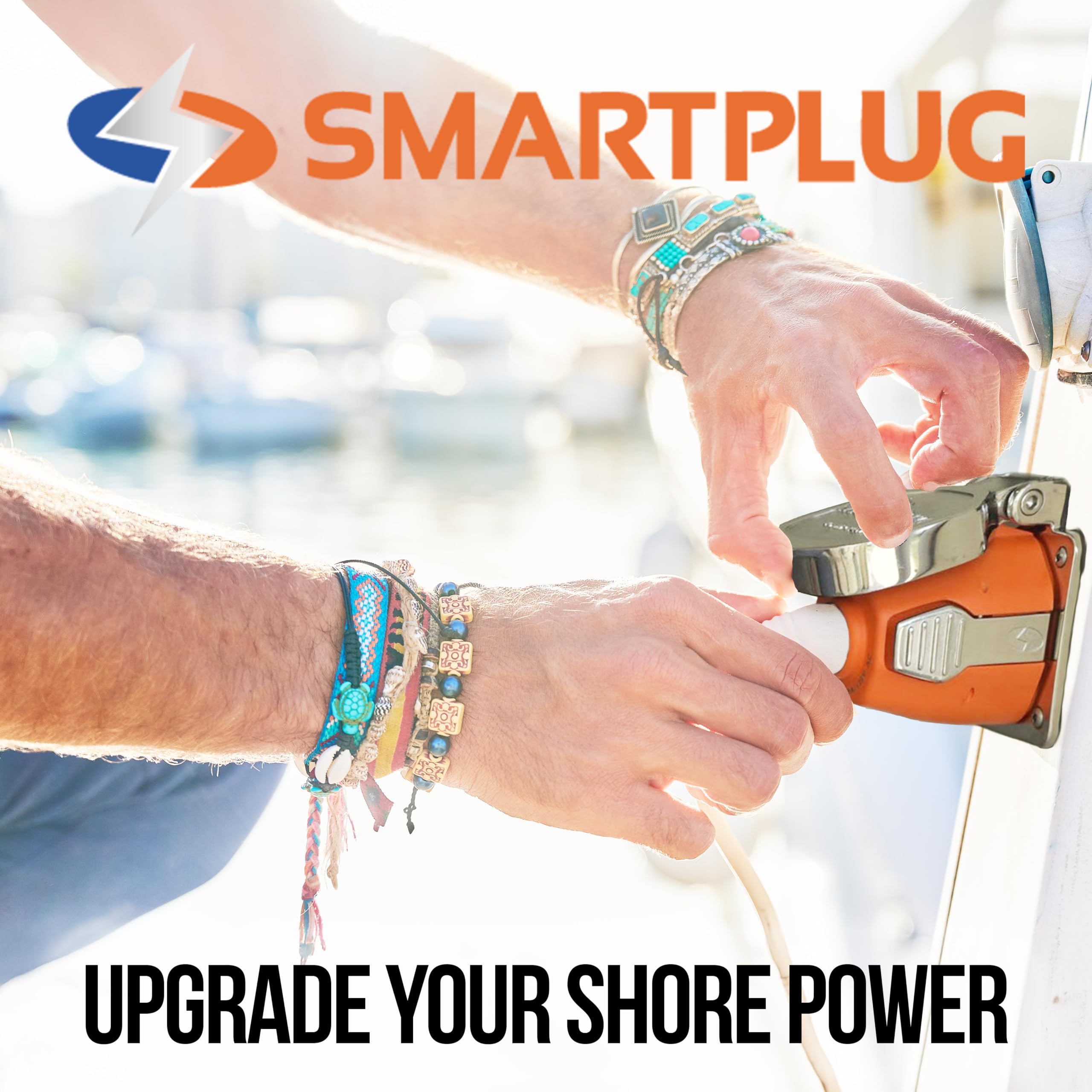 30 Amp Smart Plug Female Connector - Waterproof RV & Marine Power Adapter for Boats, Campers, Travel Trailers | Heavy Duty Electrical Outlet with Weatherproof Cover | Perfect for Outdoor Camping, Boating & RV Trips