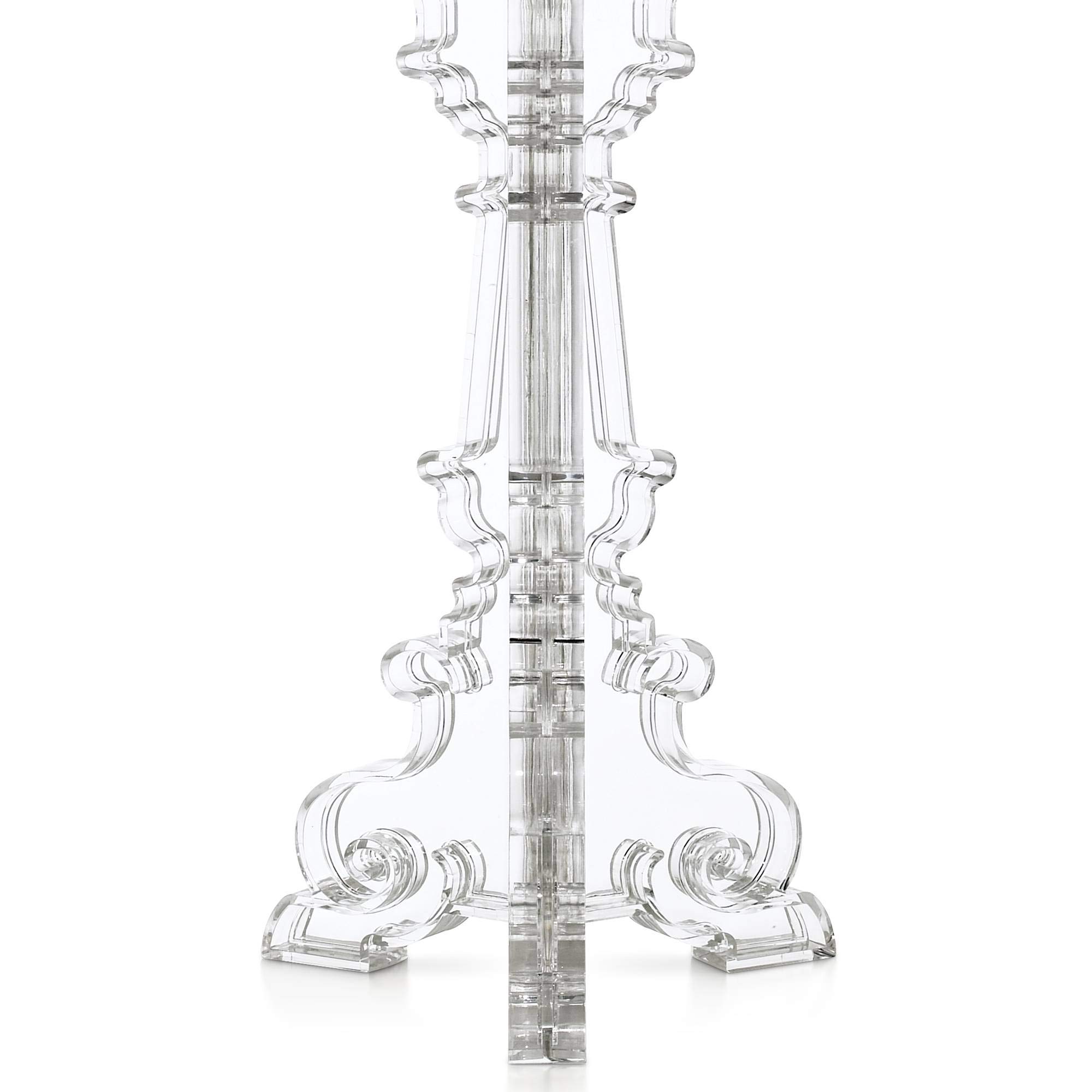 360 Lighting Baroque Antique Victorian Style Accent Table Lamps - Set of 2 Clear Acrylic See-Through Base with Drum Shade, 20