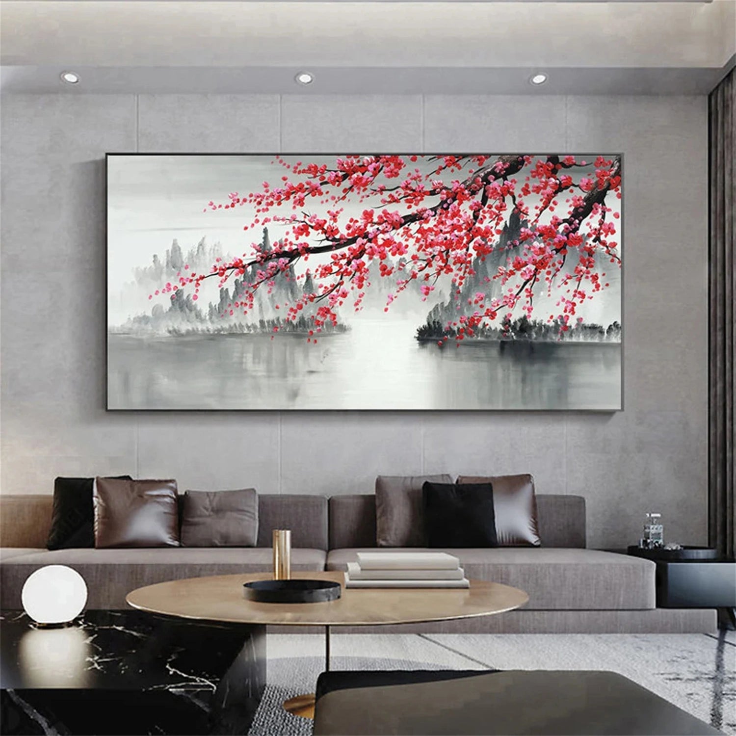Flower and Tree Painting #FT107 - Handmade Canvas Wall Art for Home Decor, Living Room, Bedroom & Office