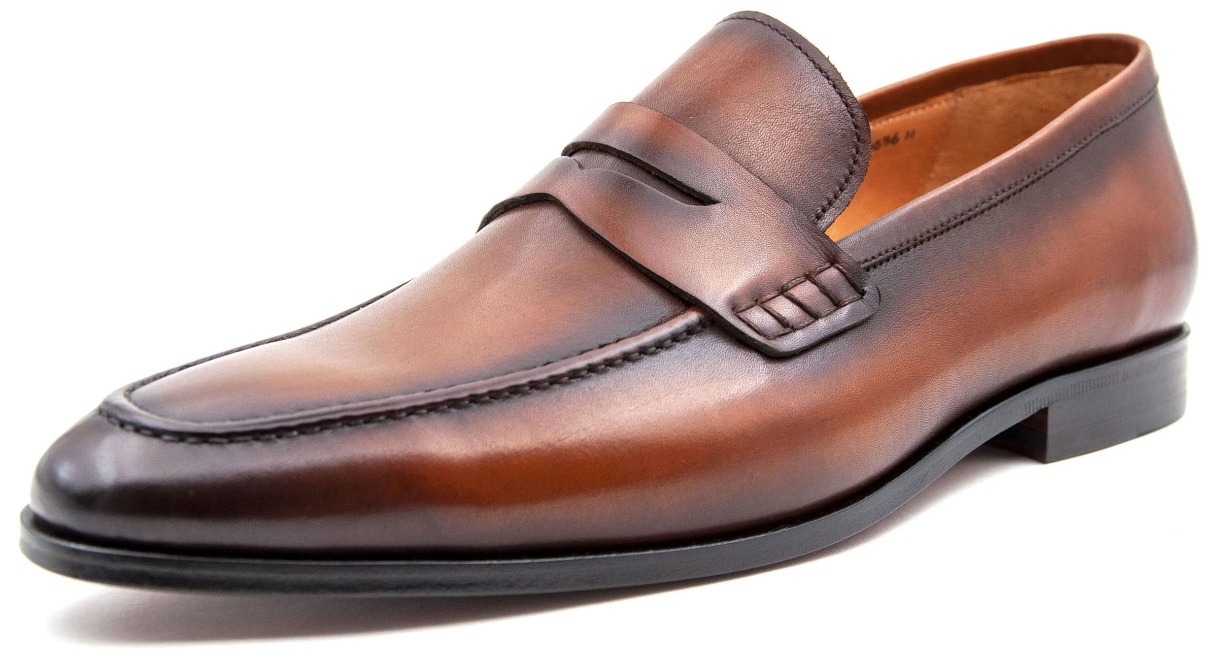 Bastanchury Handmade Leather Men's Loafers - Premium Dress Shoes with Apron Pointed Toe & Lined Interior | Durable & Comfortable for Business, Office & Formal Occasions