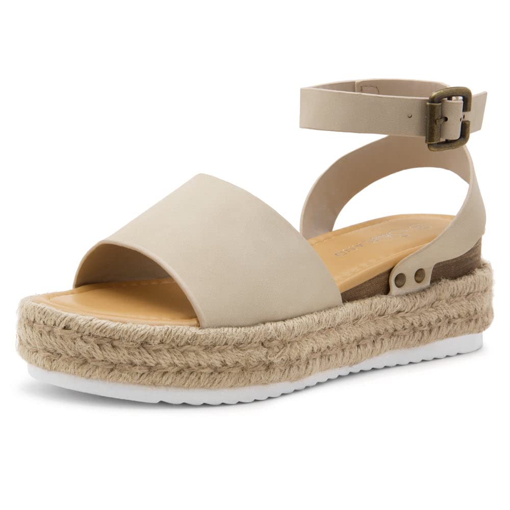 Legossa Women's Platform Sandals with Ankle Strap - Comfortable Open Toe Espadrille Wedge Sandals for Summer | Casual Flatform Shoes in Black, White & Tan | Perfect for Beach, Vacation & Everyday Wear