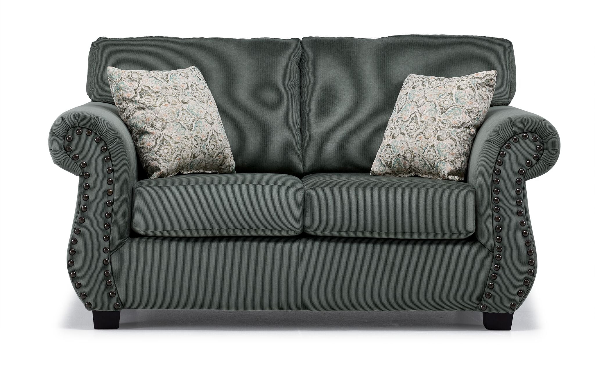 Brooklyn Loveseat Sofa - Modern Green Fabric Couch for Small Spaces | Perfect for Apartments, Living Rooms & Cozy Corners