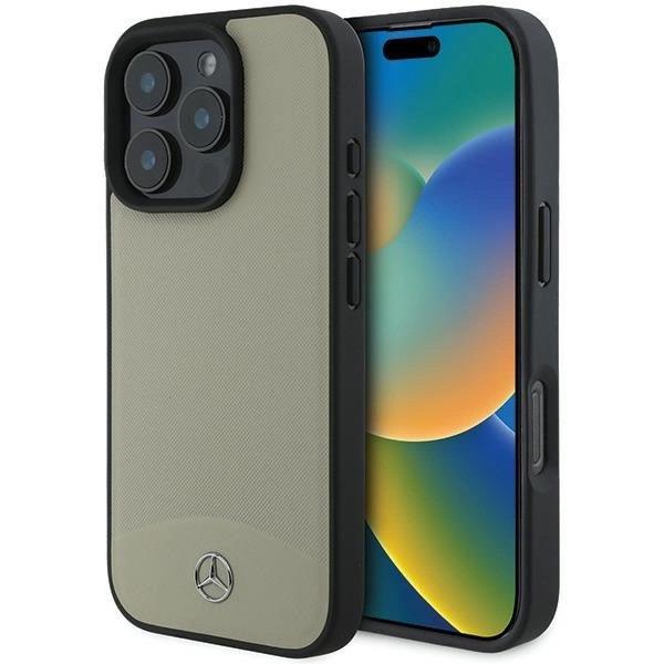 Premium Mercedes MB Textured & Smooth Leather Case with MagSafe for iPhone 16 Pro Max 6.9
