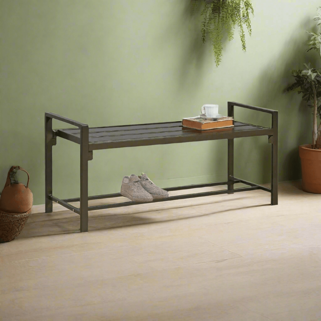 Indio Metal Bench (120cm) - Durable Outdoor & Indoor Seating for Patio, Garden, and Entryway