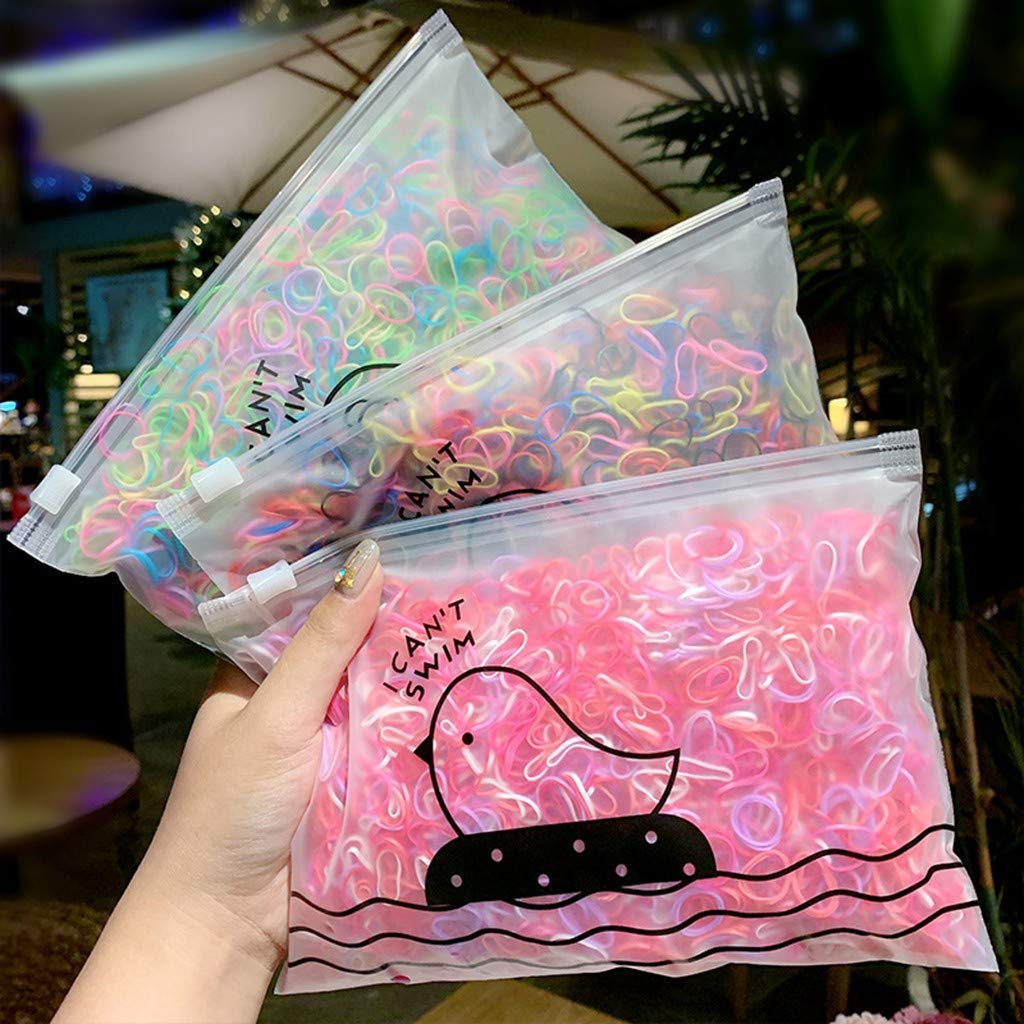 1000PCS Disposable Rubber Hair Bands - Mini Soft Elastic Hair Ties for Girls Braids & Ponytails - Perfect for School, Sports, and Daily Hair Styling