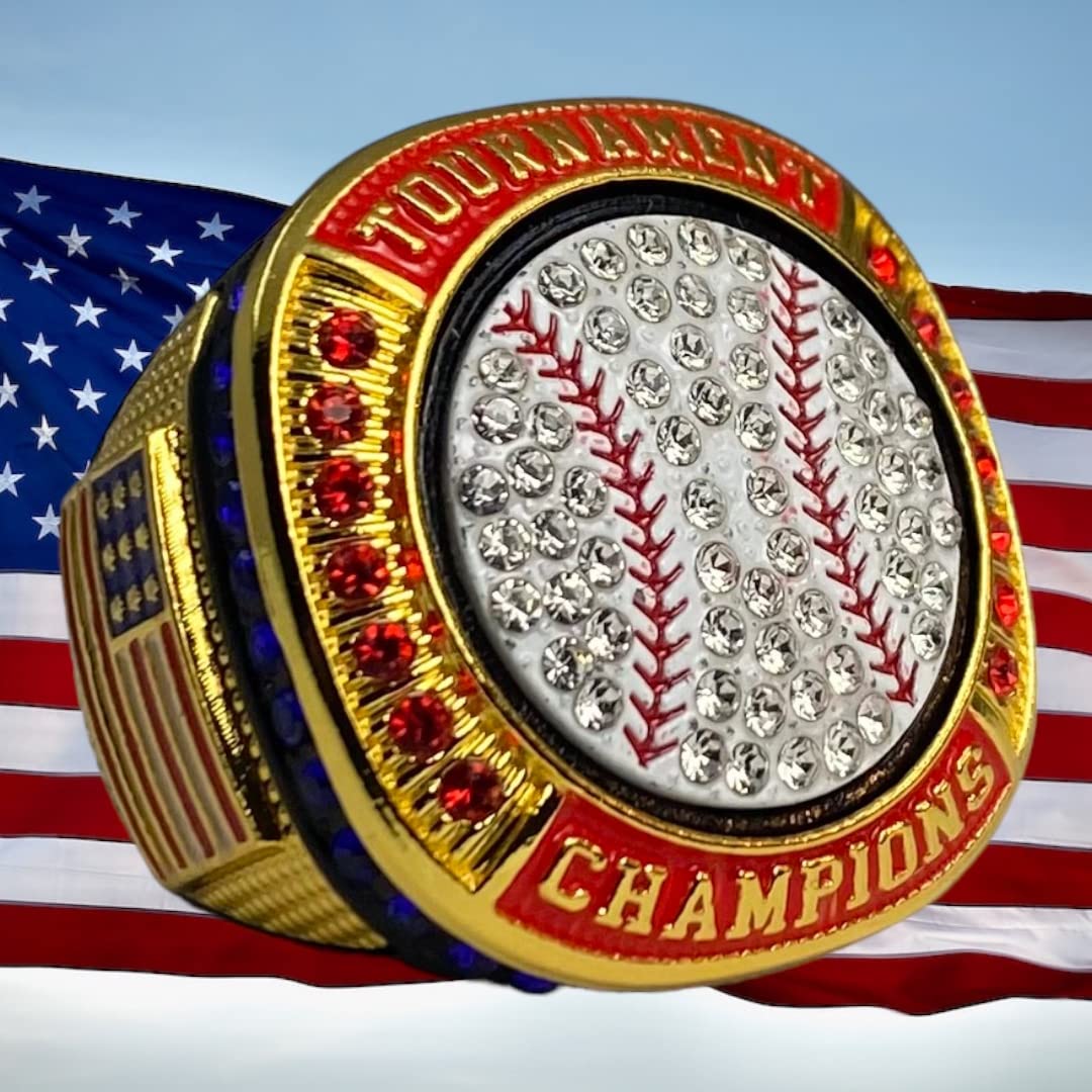 Championship Baseball & Softball Trophy Rings - Legacy Rings 1 or 12 Pack for Tournament Winners - Perfect for Sports Awards, Team Celebrations & Championship Gifts