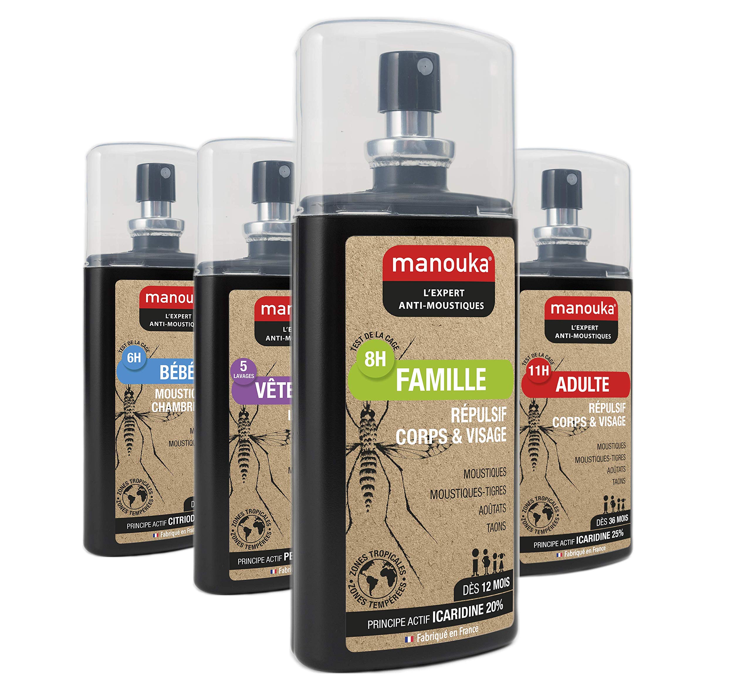 Manouka Mosquito Repellent Lotion for Body & Face - Family Pack of 2 | Natural Bug Spray for Outdoor Camping, Hiking & Travel Protection