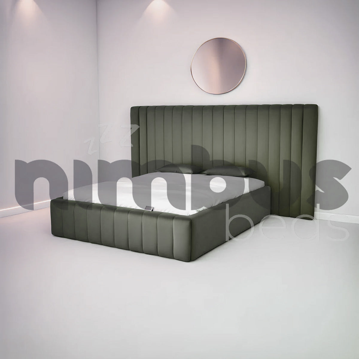Luxury Louis Bed Frame - Queen Size, Upholstered Platform Bed with Wooden Slats & Noise-Free Support - Perfect for Master Bedroom, Guest Room, or Apartment