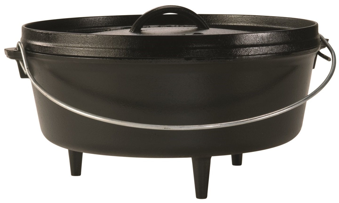 Lodge 6-Quart Cast Iron Dutch Oven for Camping, Outdoor Cooking & Backpacking – Pre-Seasoned Camp Dutch Oven with Lid – Perfect for Stews, Soups, Baking & Open Fire Cooking