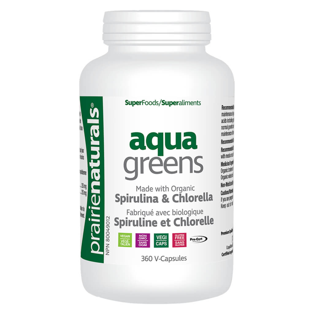 Organic Aqua Greens Superfood Capsules - Premium Algae & Spirulina Supplement for Detox & Energy Boost - Perfect for Daily Wellness & Immune Support