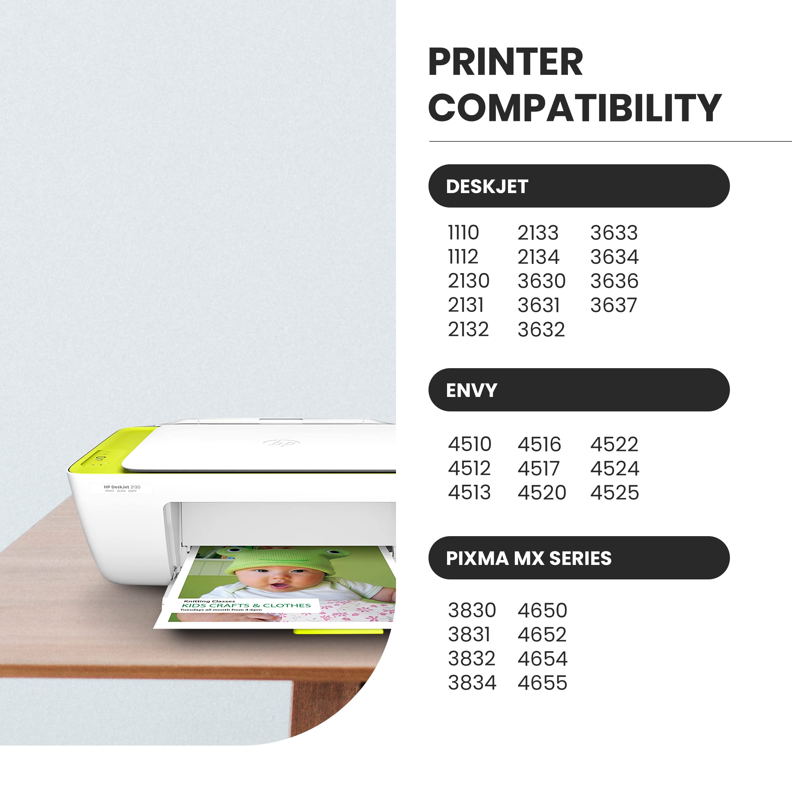 YoYoink Remanufactured HP 63 Ink Cartridge Combo Pack (1 Black, 1 Color) - Replacement for HP 63XL - Compatible with HP 3830, Officejet 4650/4652, Envy 4520, Deskjet 1112/2130 Printers - Perfect for Home & Office Printing Needs
