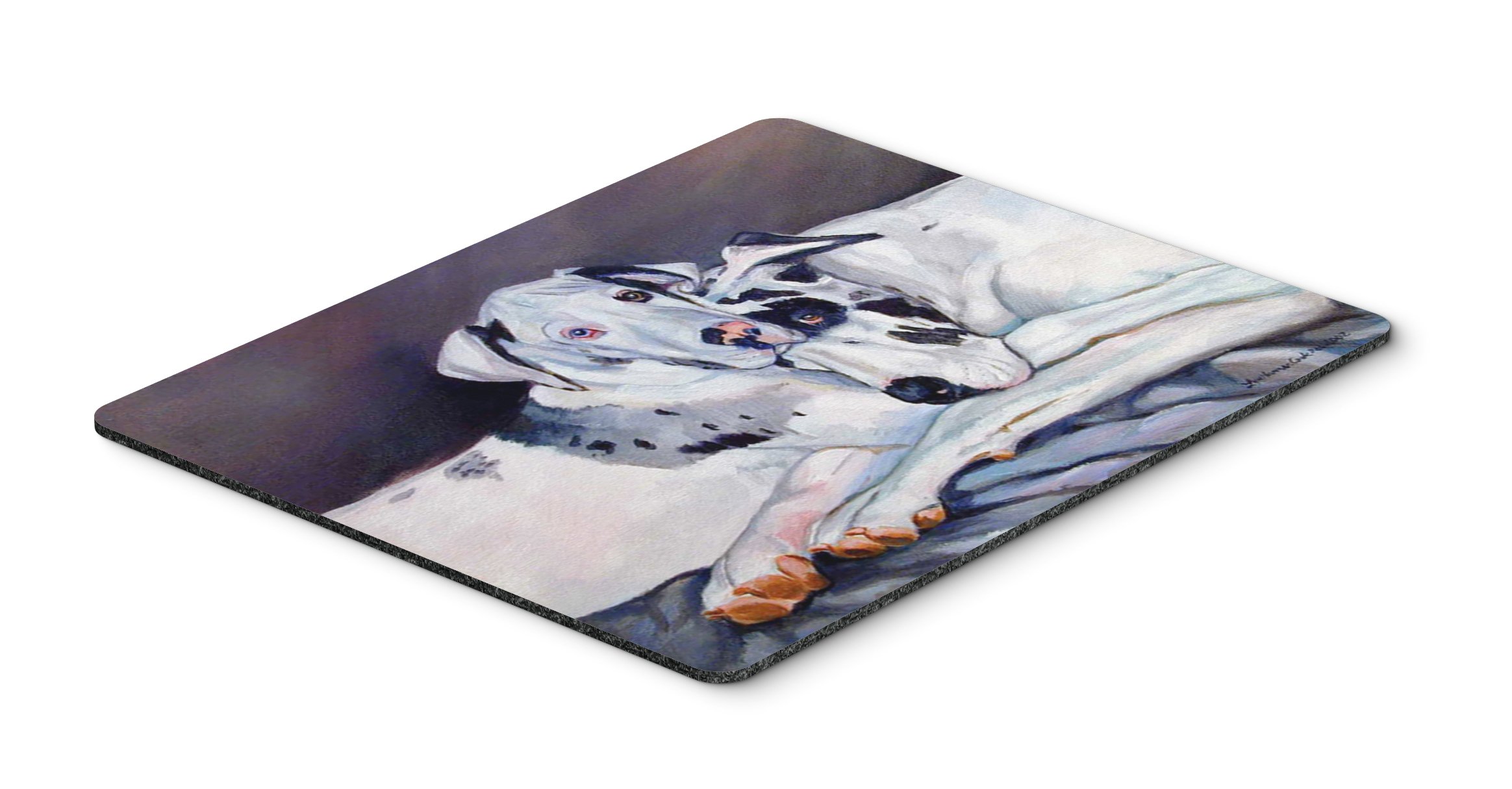 Caroline's Treasures 7163MP Harlequin Natural Great Danes Mouse Pad - Large Washable Non-Slip Desk Mat for Home Office, Gaming & Computer Work | Perfect for Laptop, Keyboard & Workspace Organization