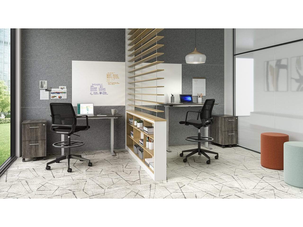 Safco Medina Extended Height Drafting Chair [6827BL] - Adjustable Ergonomic Office Chair for Architects, Artists & Designers - Perfect for Drafting Tables, Standing Desks & Home Studios