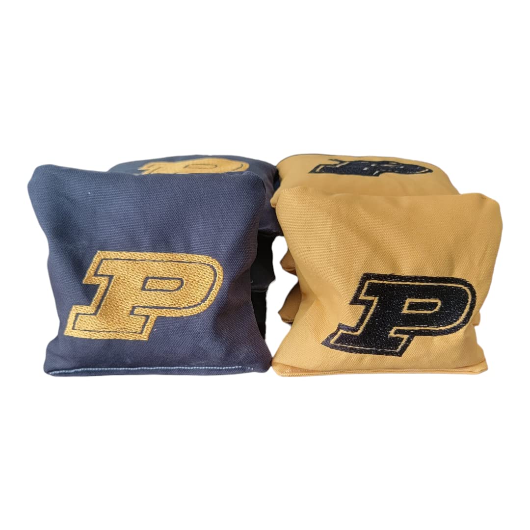 Premium All-Weather Purdue Cornhole Bags Set of 8 - Durable Outdoor Bean Bags for Backyard Games, Tailgating, and College Parties