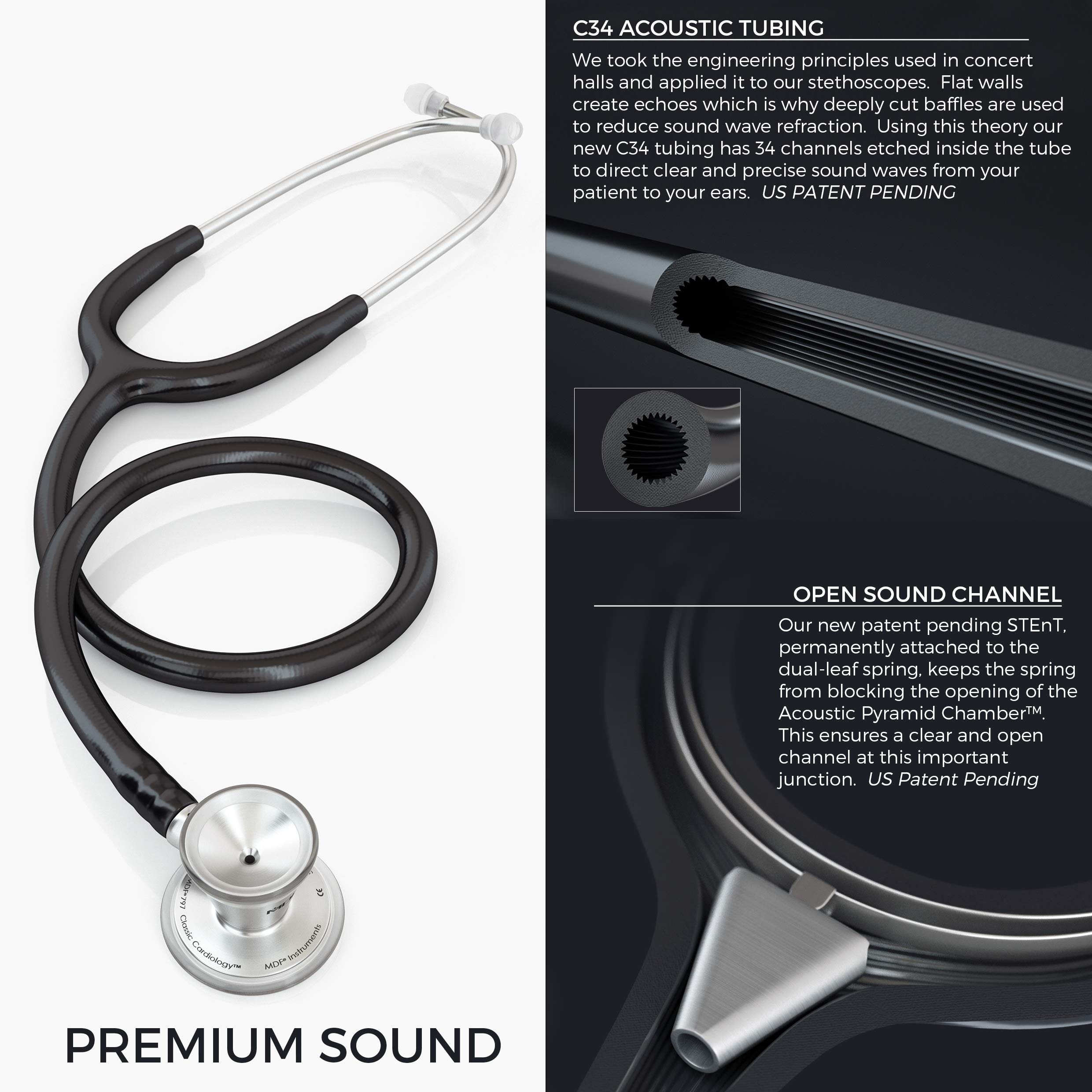 MDF ProCardial Cardiology Stethoscope - Rose Gold & Stainless Steel Dual Head Adult Stethoscope with White Tube | Perfect for Doctors, Nurses & Medical Students | Clinical Use & Professional Healthcare